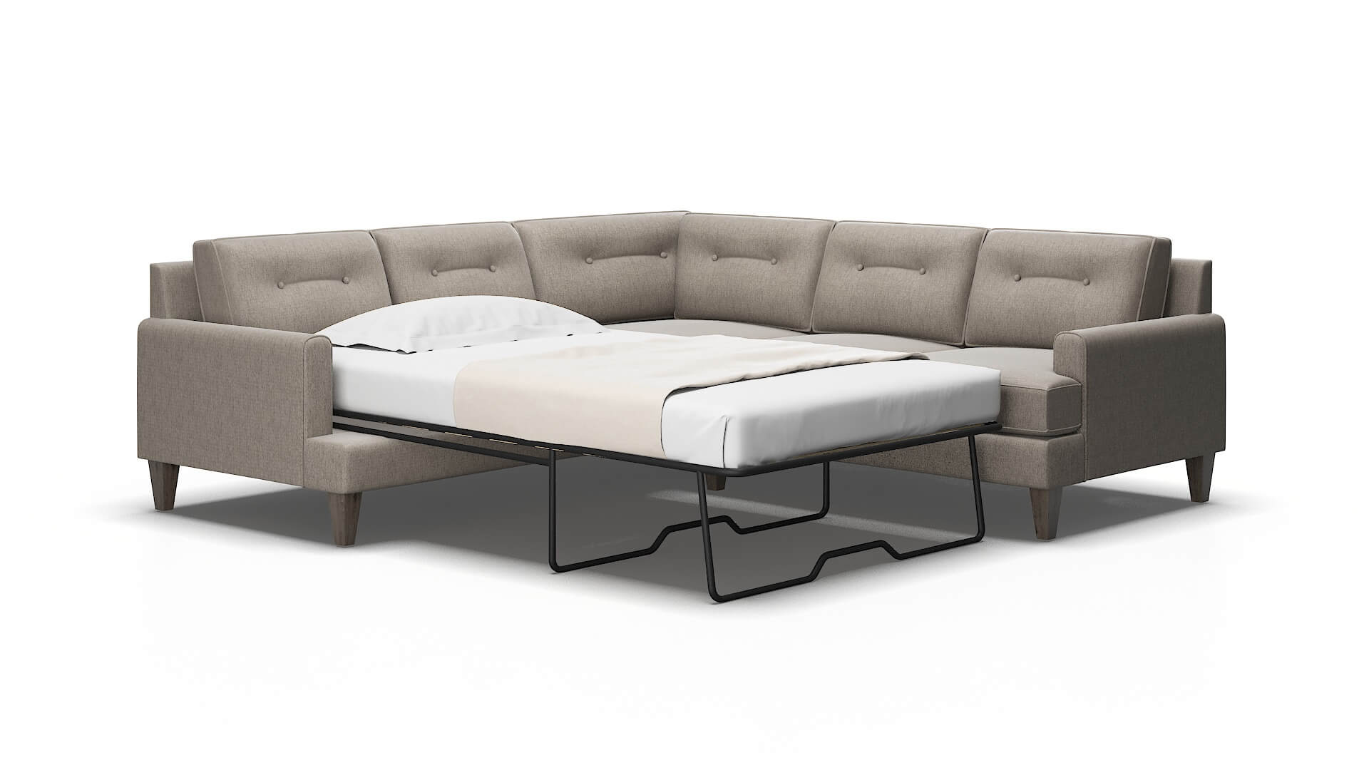 Naples Cosmo taupe Sectional sleeper Espresso Legs  2