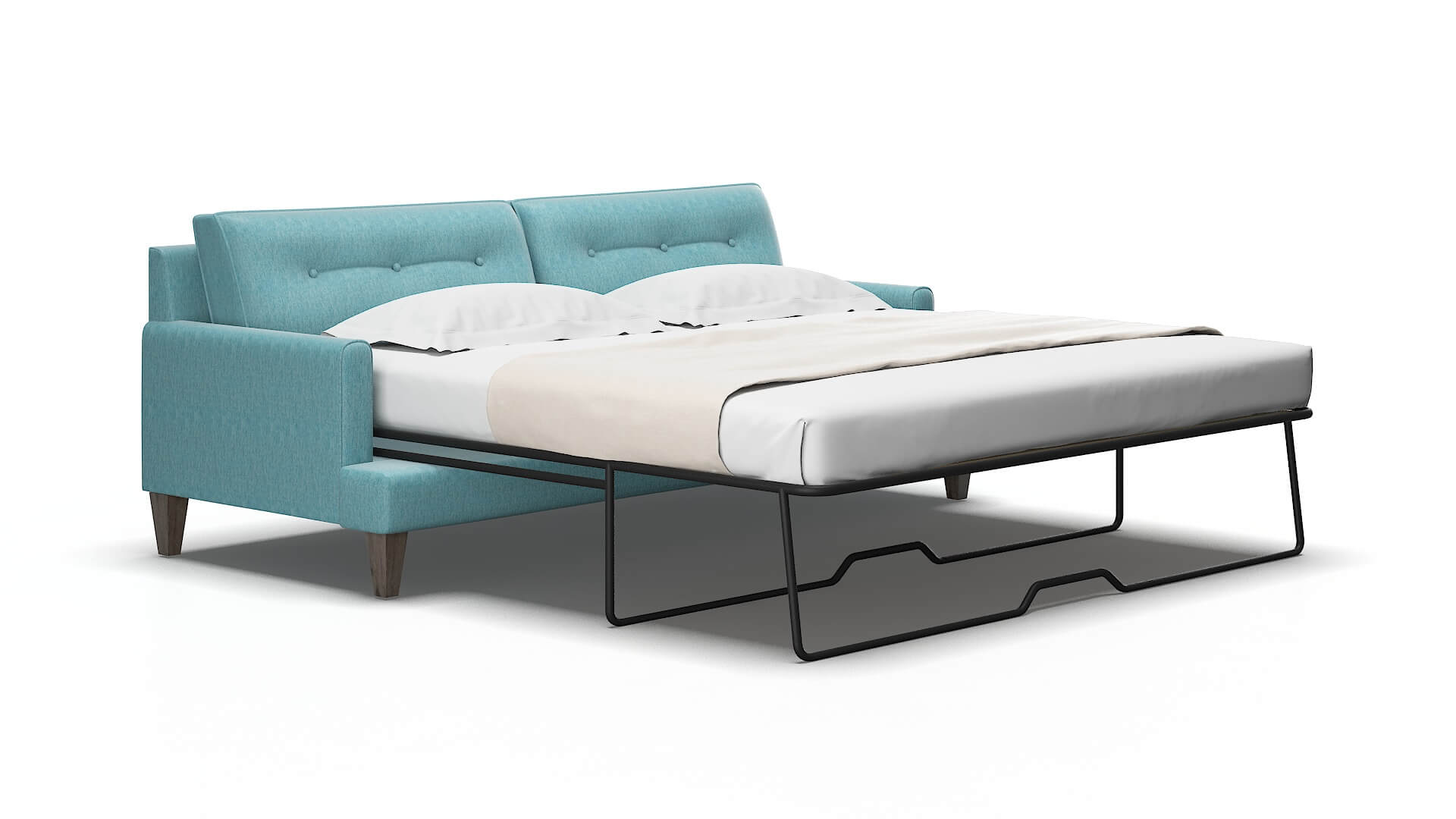 Naples Cosmo Turquoise Sofa Sleeper Espresso legs 2