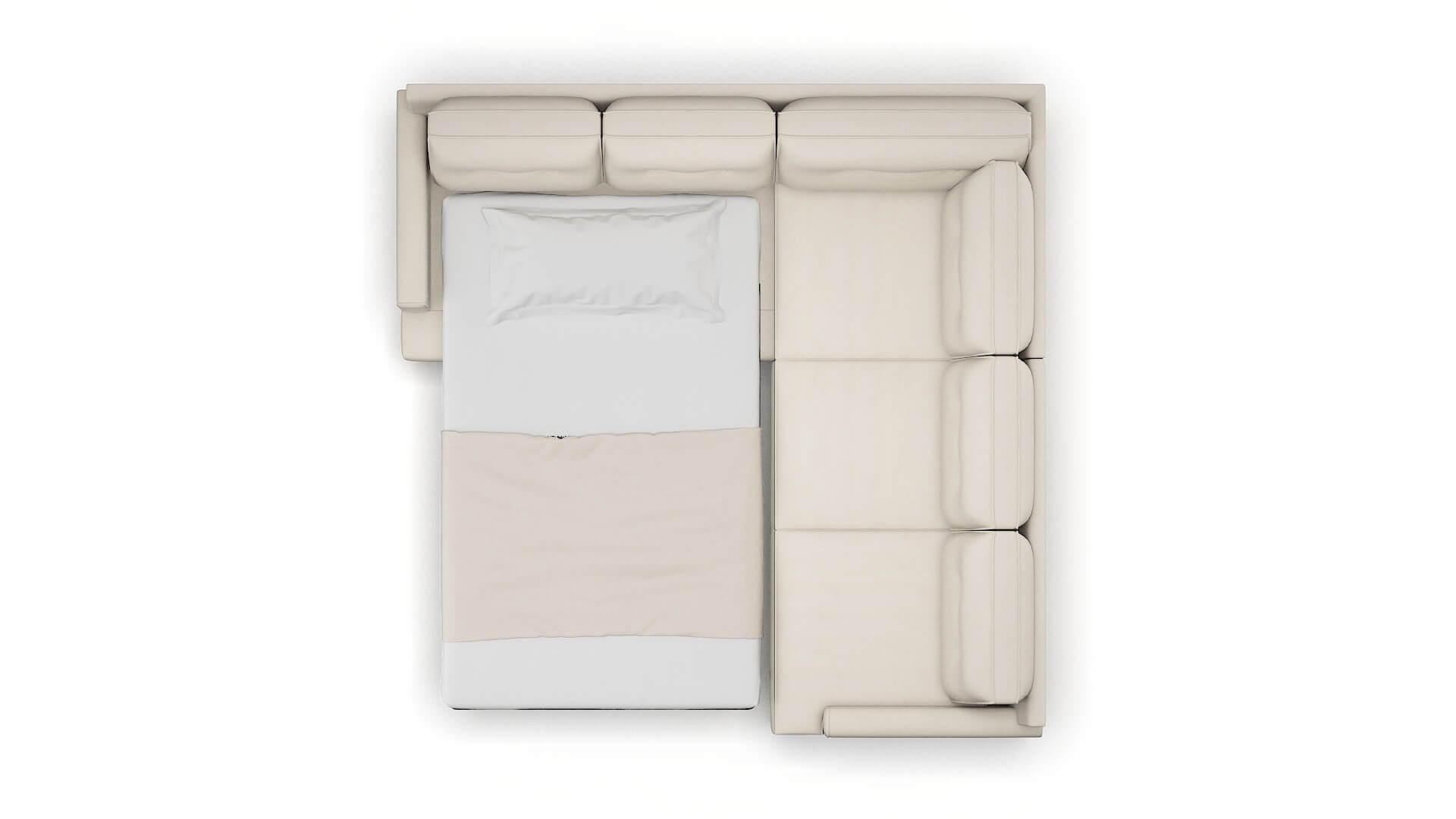 Naples Dawson Sand Sectional Sleeper Espresso legs 3