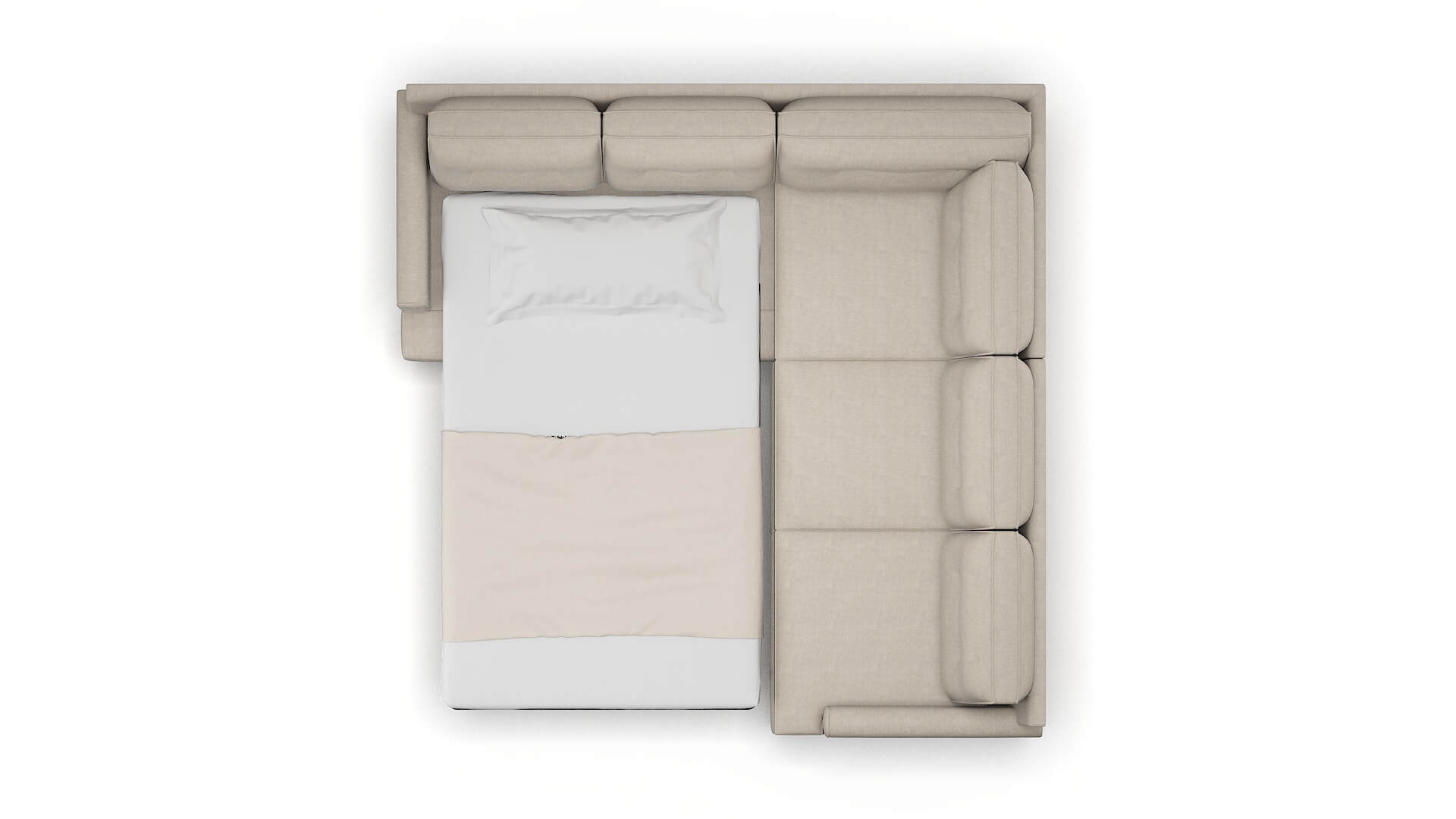 Naples Derby Linen Sectional Sleeper Espresso legs 3