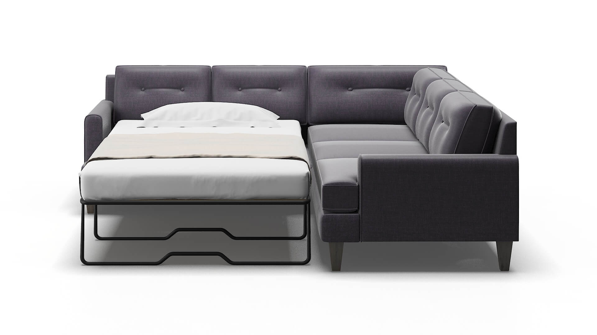Naples Durham Ink Sectional Sleeper Espresso legs 1