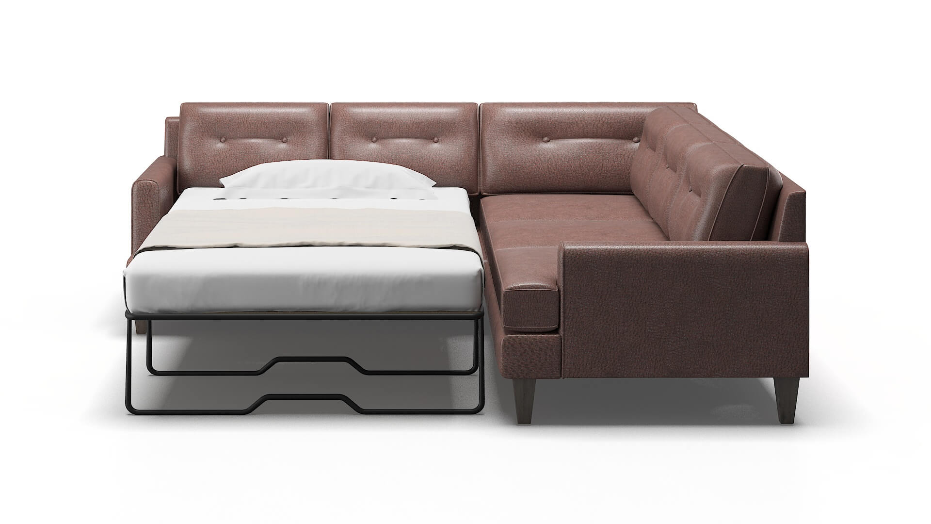 Naples Ford Brown Sectional Sleeper Espresso legs 1