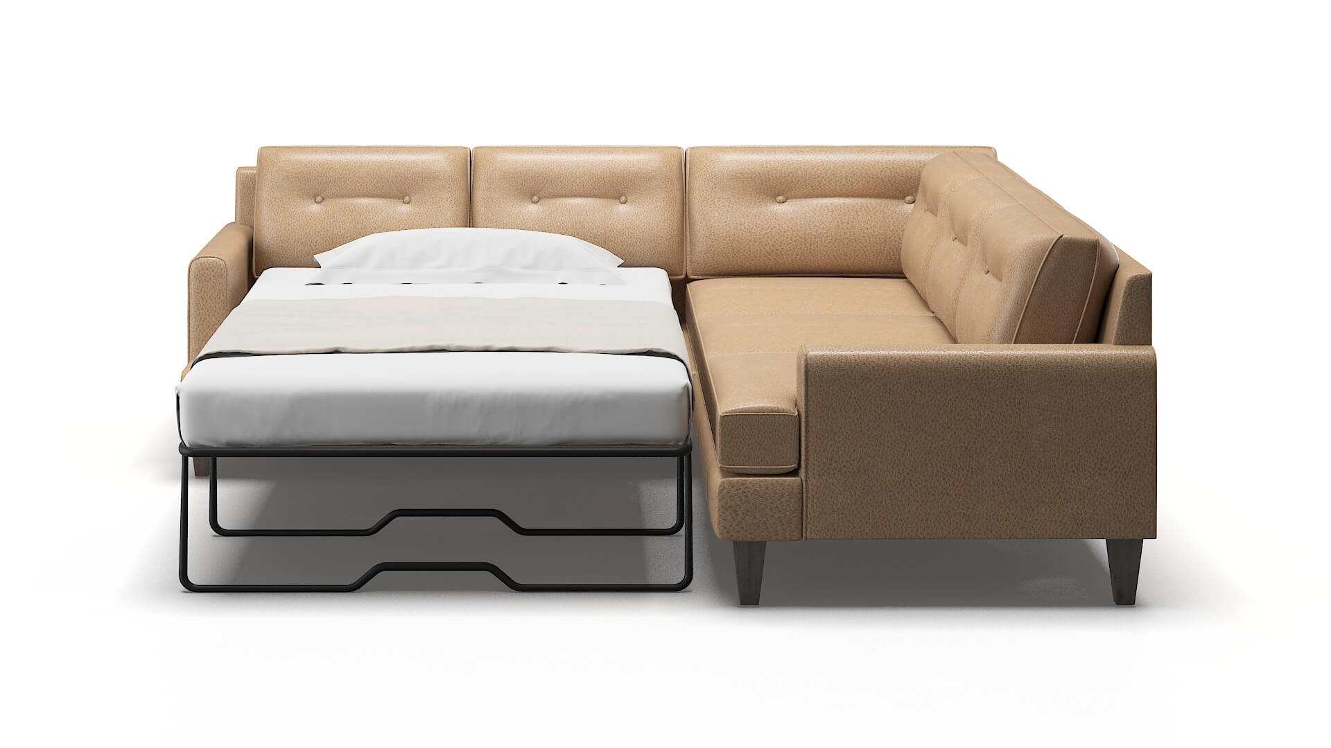 Naples Ford Dune Sectional Sleeper Espresso legs 1