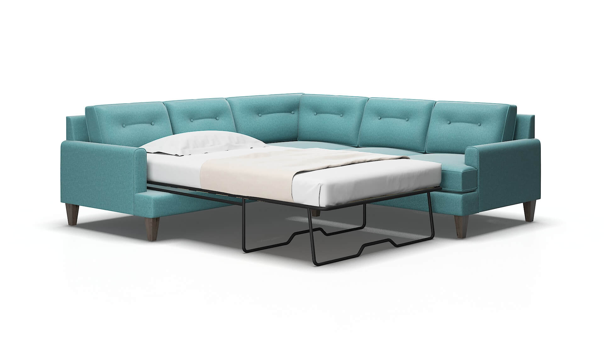 Naples Hepburn_hrp Emerald Sectional Sleeper Espresso legs 2