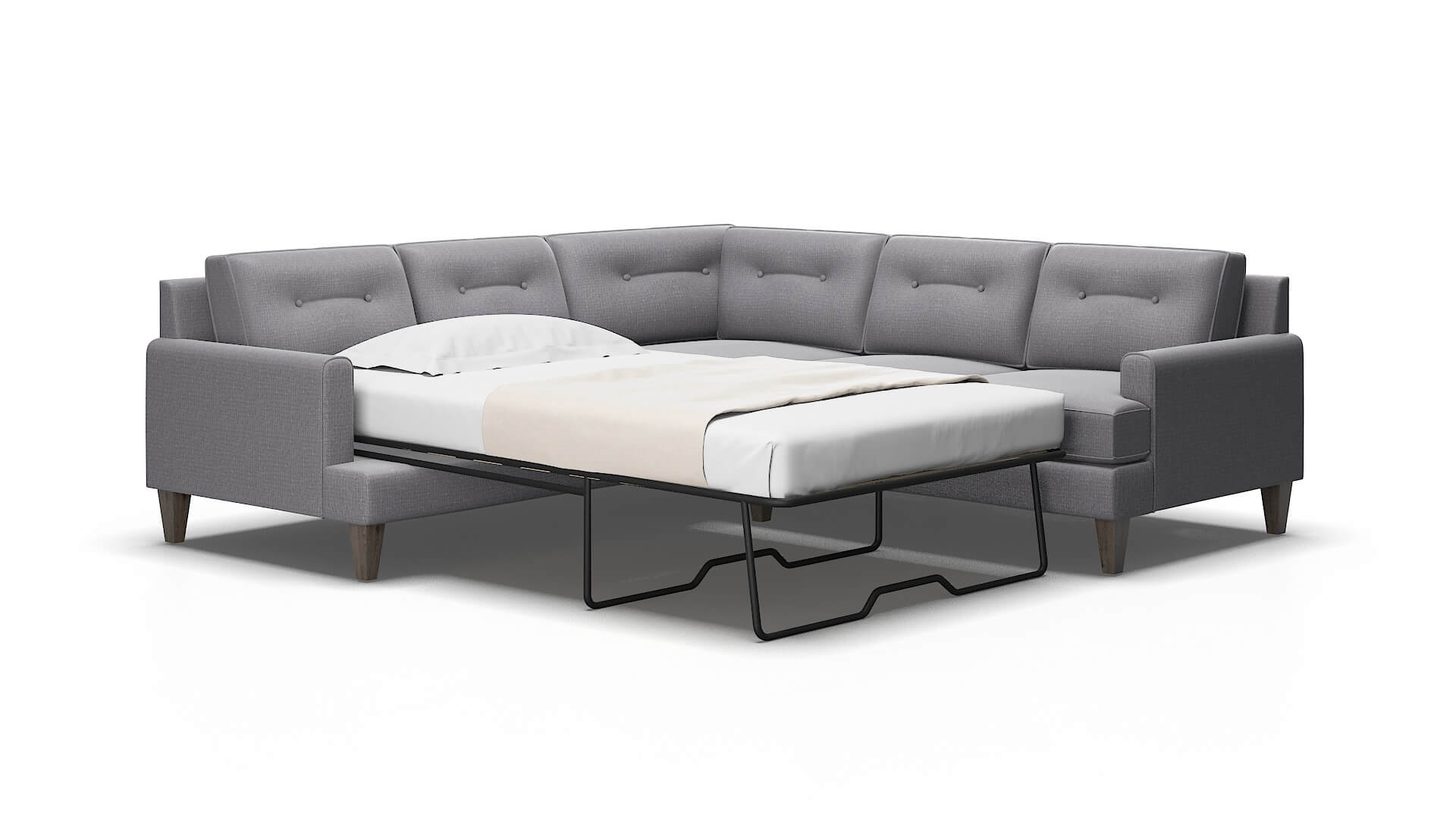 Naples Insight Denim Sectional Sleeper Espresso legs 2