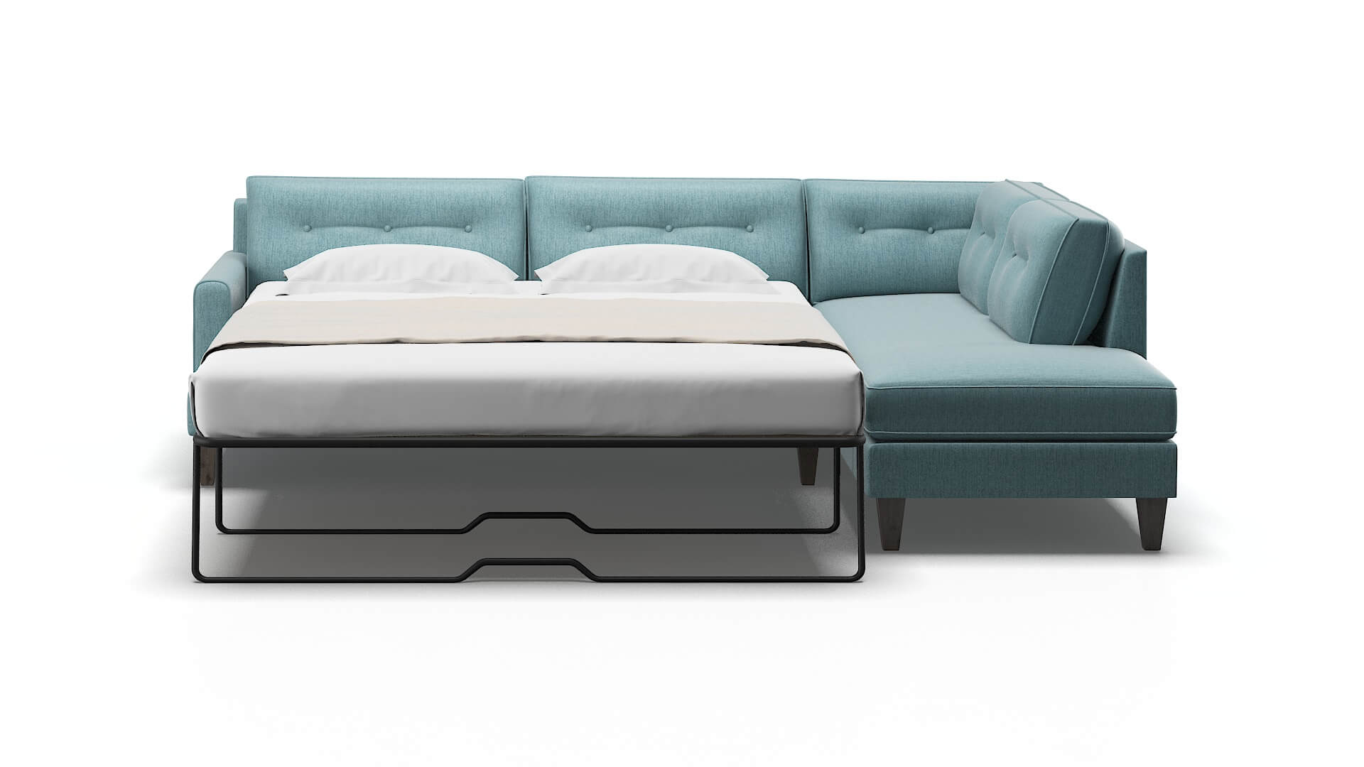 Naples Insight Peacock Panel Sleeper Espresso legs 1