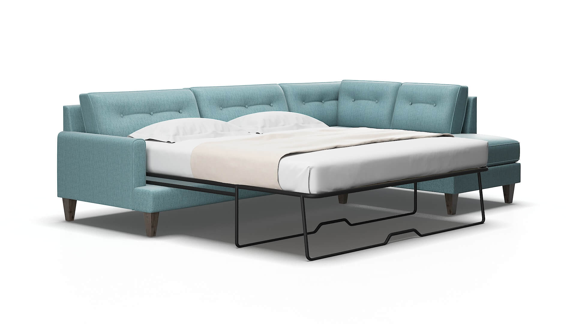 Naples Insight peacock Panel sleeper Espresso Legs  2