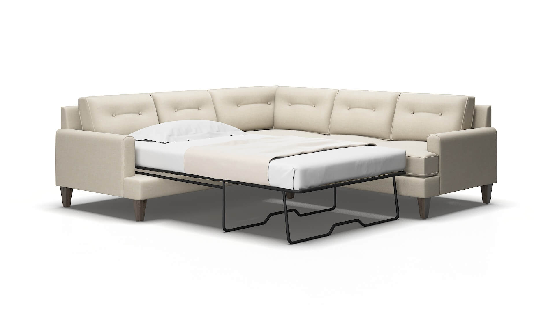 Naples Keylargo almond Sectional sleeper Espresso Legs  2