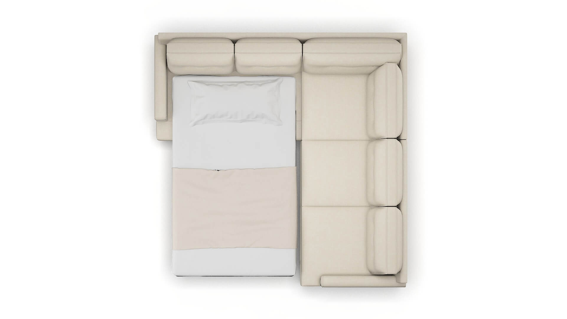 Naples Keylargo Almond Sectional Sleeper Espresso legs 3