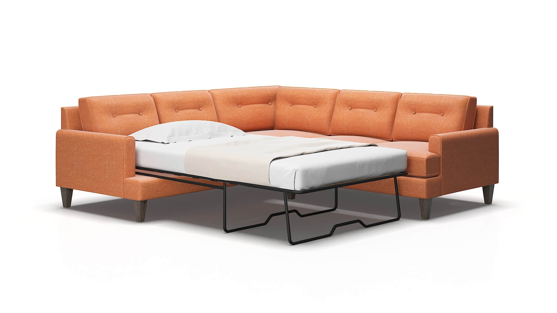 Naples Keylargo terracotta Sectional sleeper Espresso Legs  2