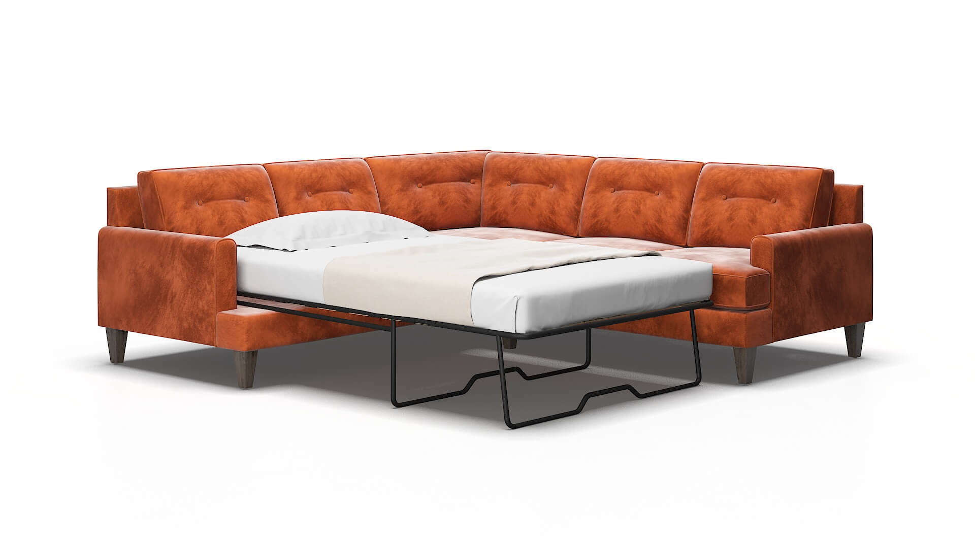 Naples Loft copper Sectional sleeper Espresso Legs  2