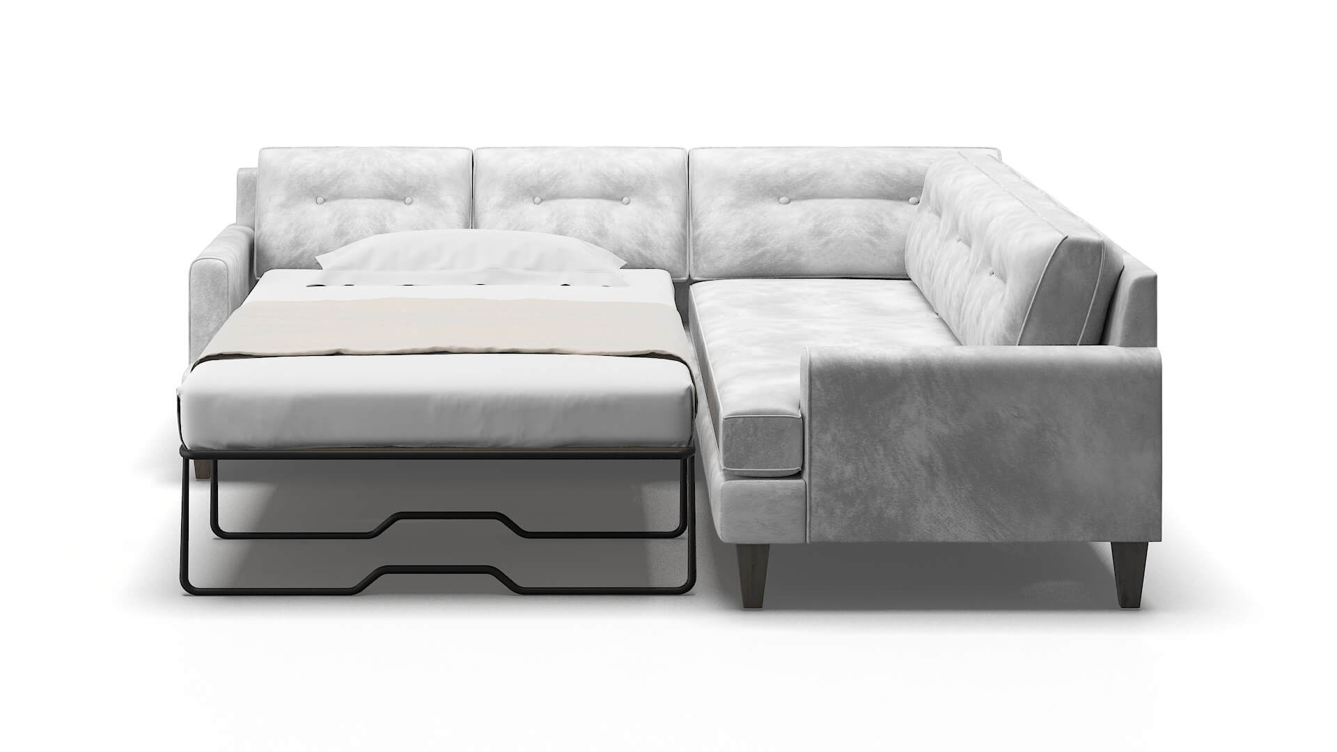 Naples Loft Snowfall Sectional Sleeper Espresso legs 1