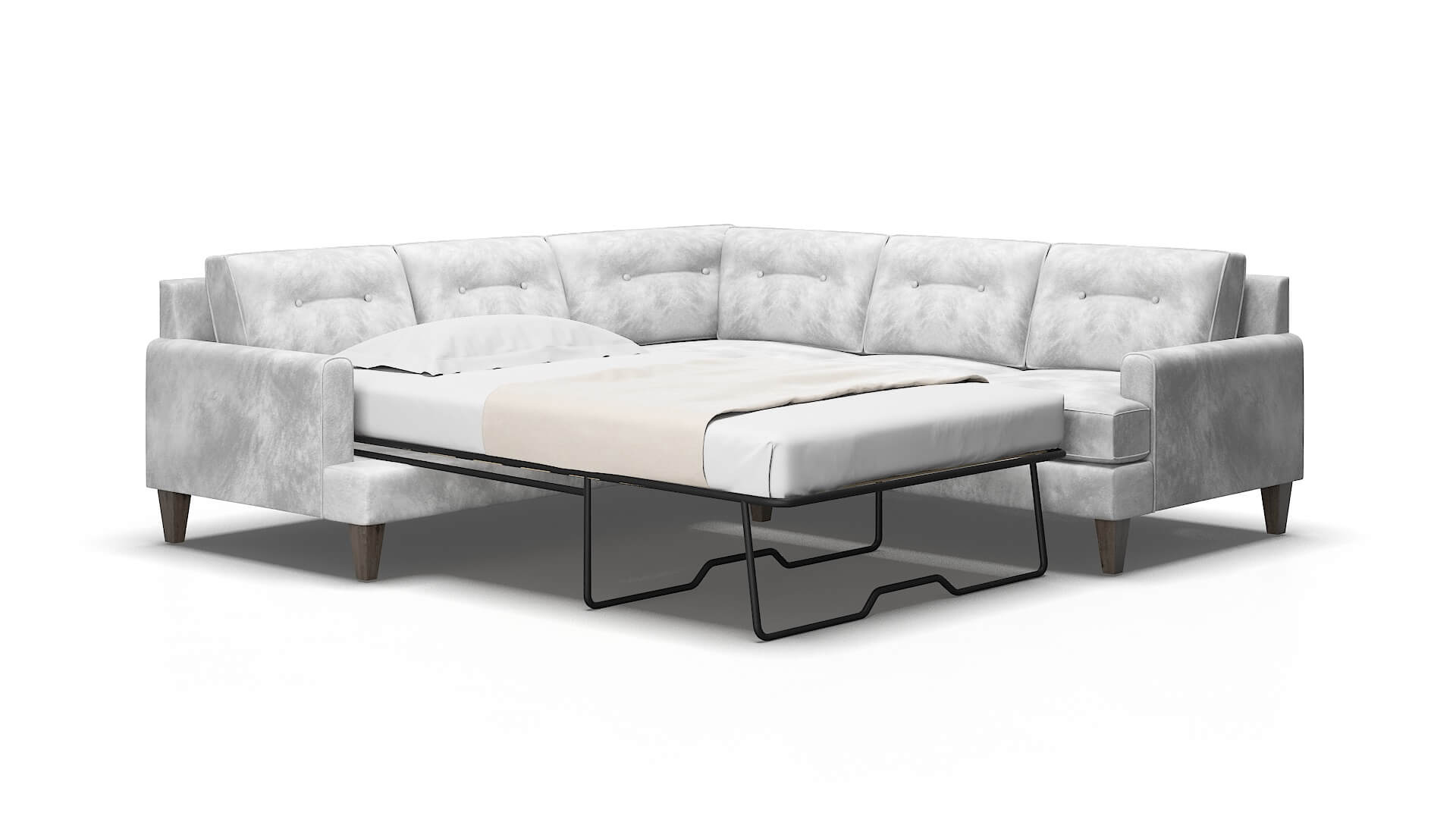 Naples Loft Snowfall Sectional Sleeper Espresso legs 2