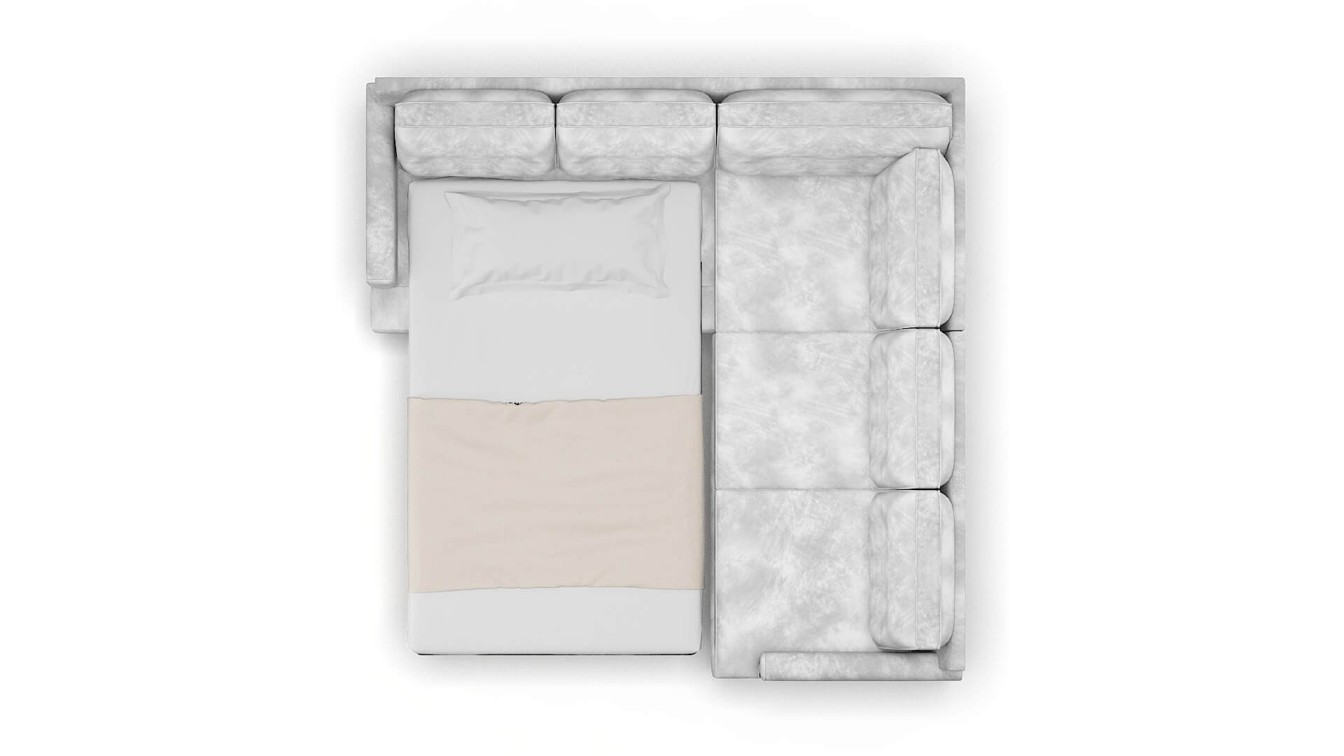 Naples Loft Snowfall Sectional Sleeper Espresso legs 3