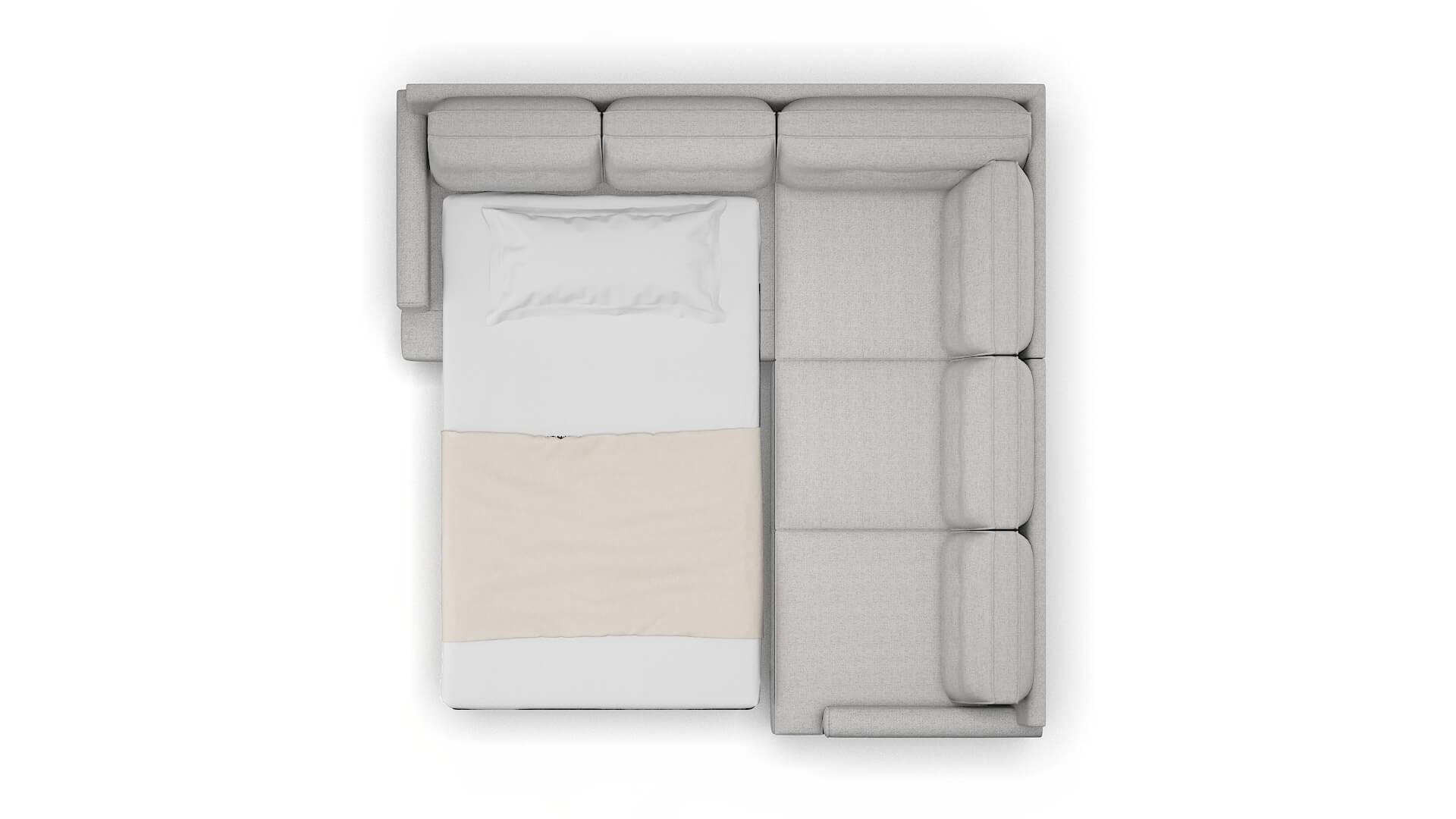 Naples Malibu Dove Sectional Sleeper Espresso legs 3