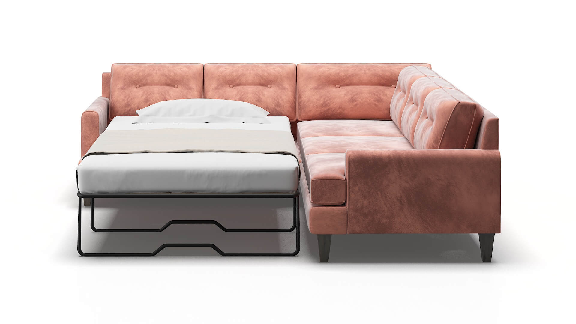 Naples Naples Blush Sectional Sleeper Espresso legs 1