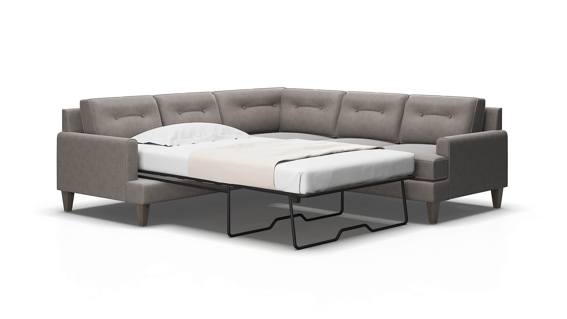 Naples Noble otter Sectional sleeper Espresso Legs  2