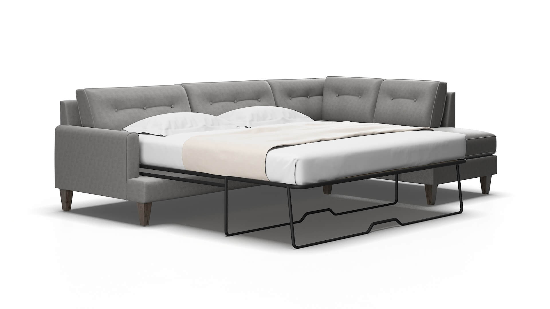 Naples Noble Smoke Panel Sleeper Espresso legs 2