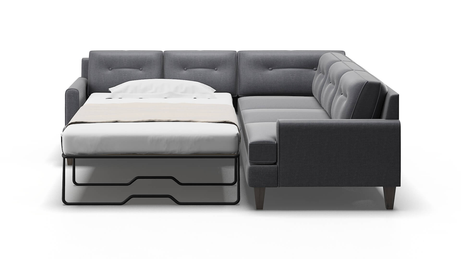 Naples Notion Graphite Sectional Sleeper Espresso legs 1