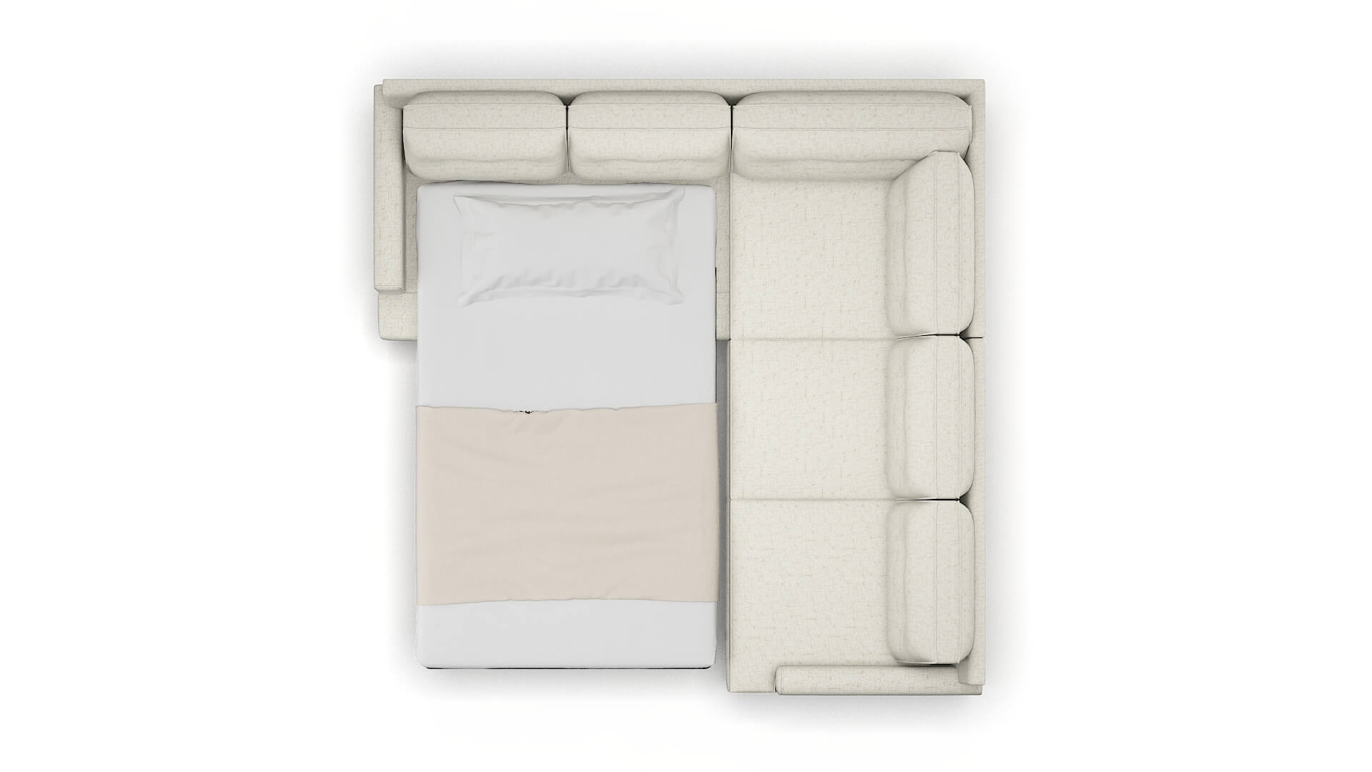 Naples Oceanside Birch Sectional Sleeper Espresso legs 3