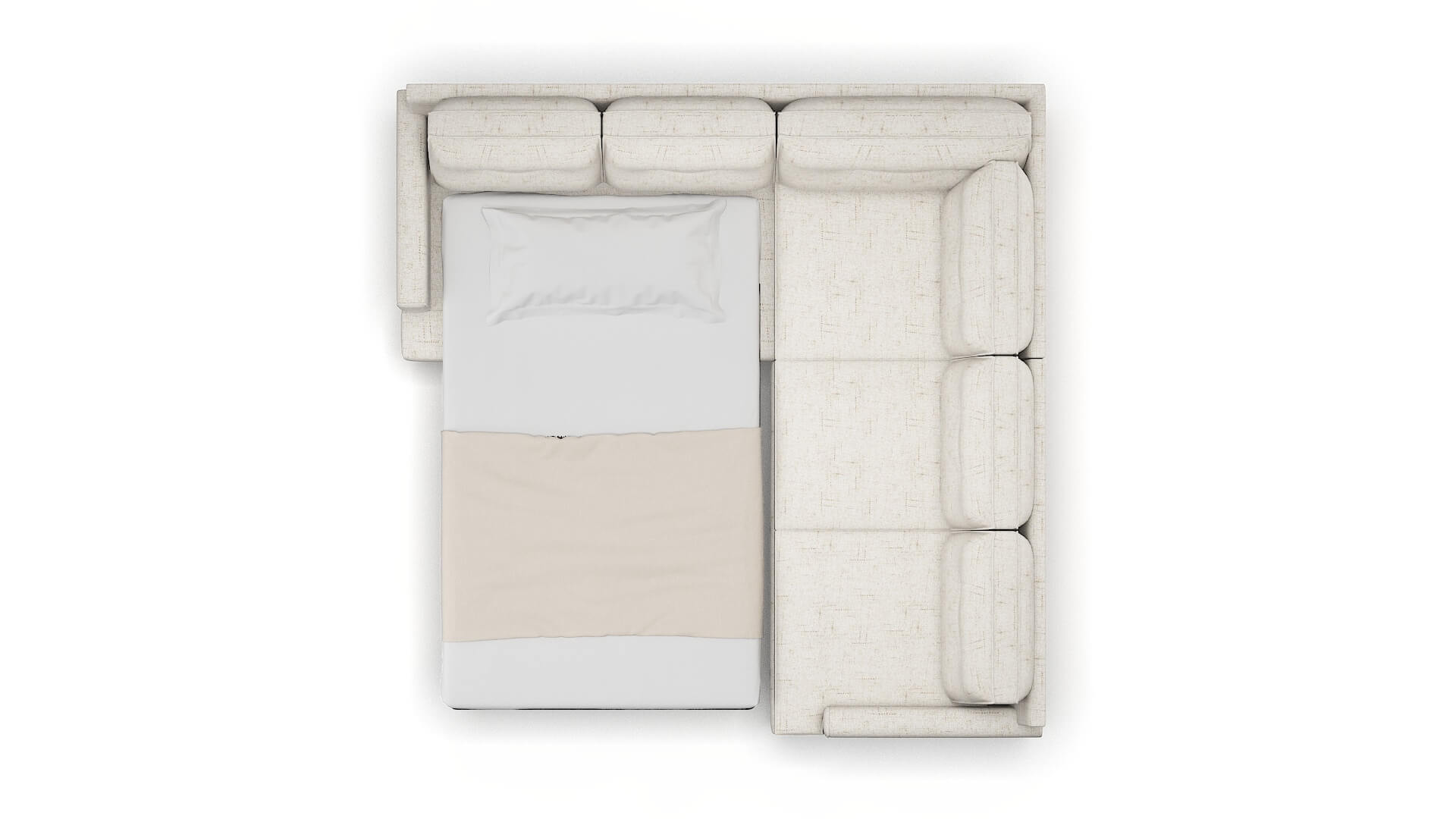 Naples Oceanside Natural Sectional Sleeper Espresso legs 3