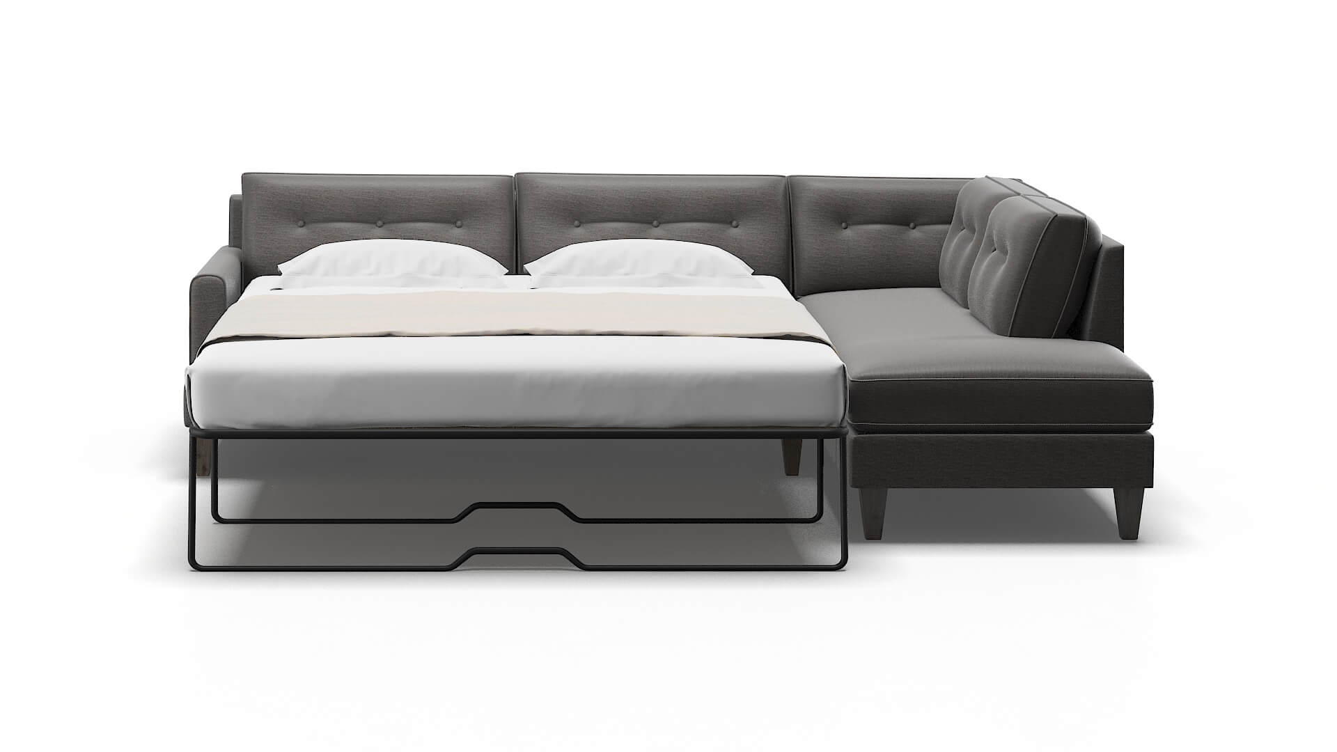 Naples Oscar Charcoal Panel Sleeper Espresso legs 1