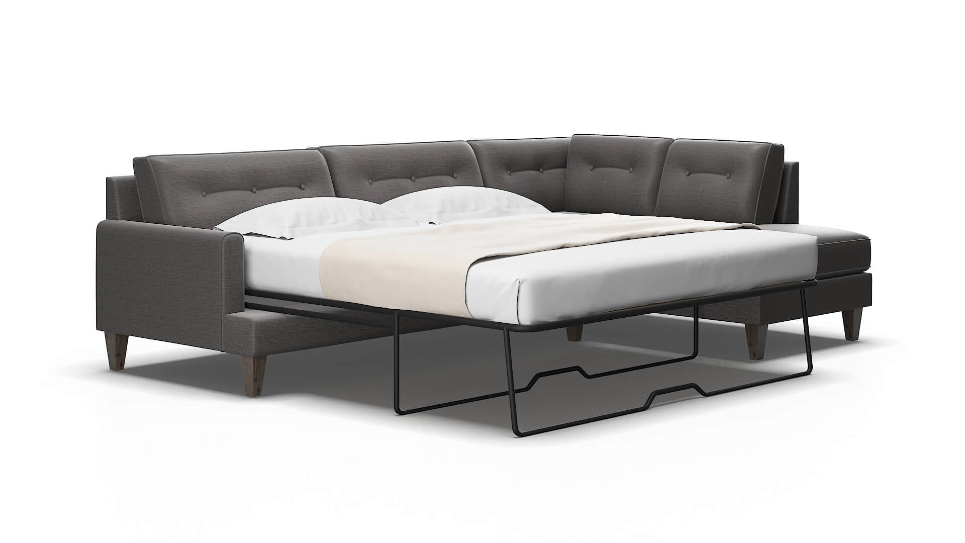 Naples Oscar charcoal Panel sleeper Espresso Legs  2
