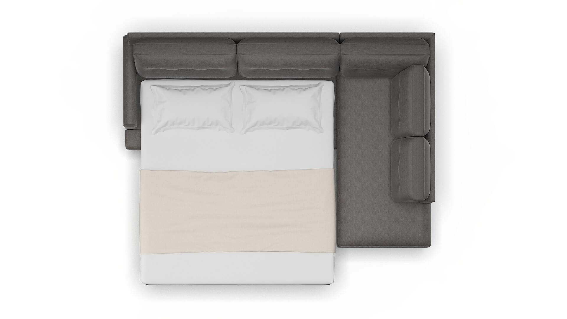 Naples Oscar Charcoal Panel Sleeper Espresso legs 3