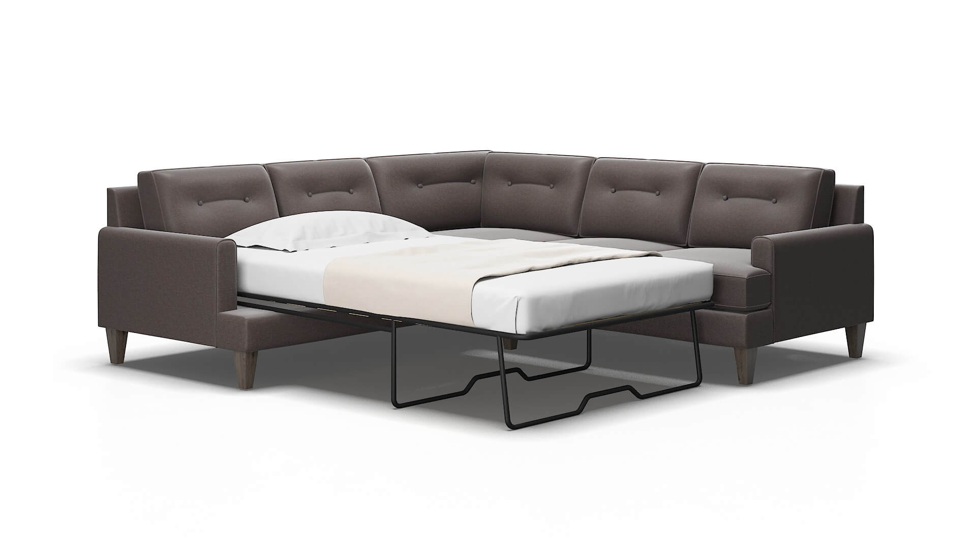 Naples Oscar chocolate Sectional sleeper Espresso Legs  2