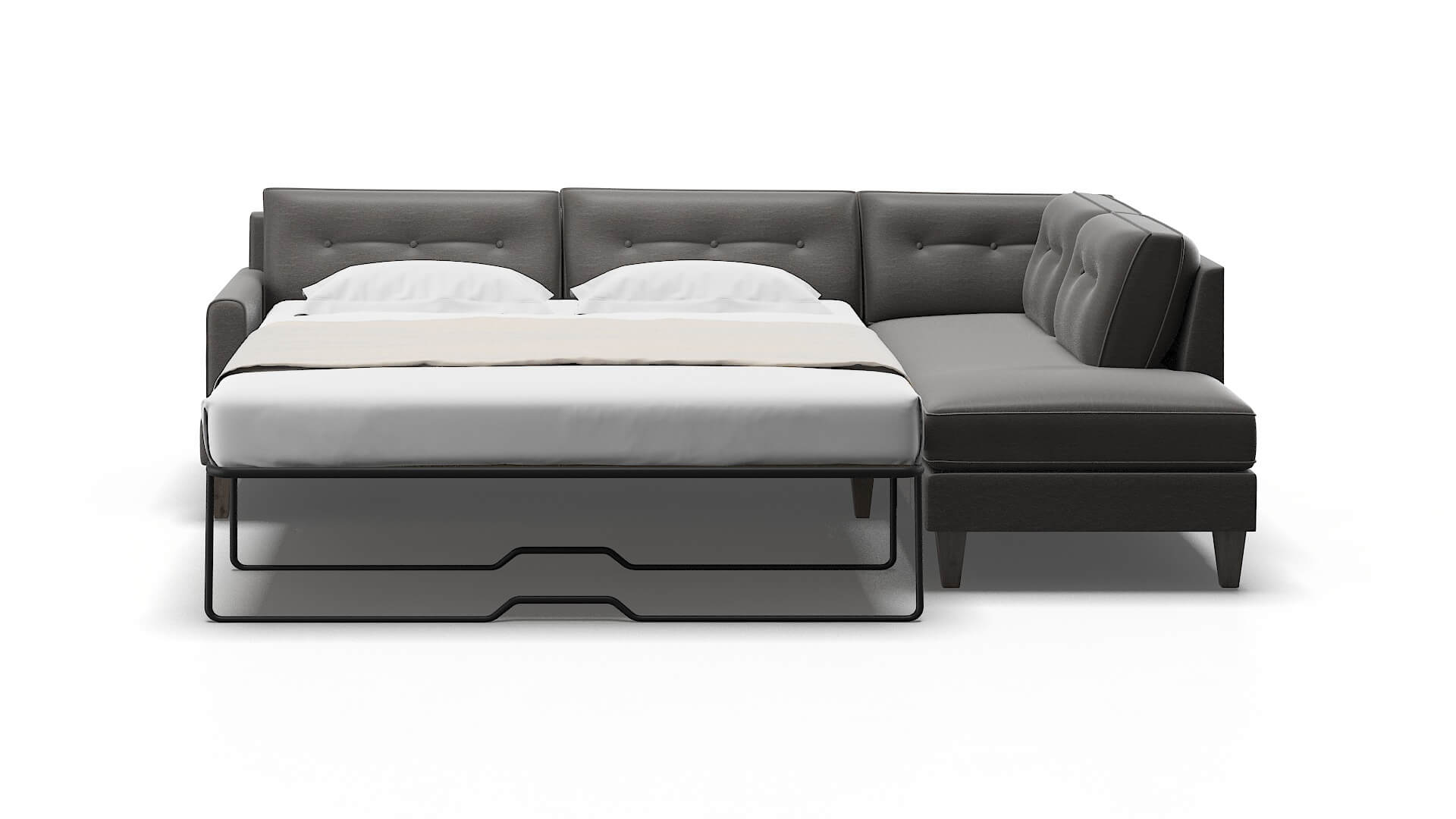 Naples Oscar Grey Panel Sleeper Espresso legs 1