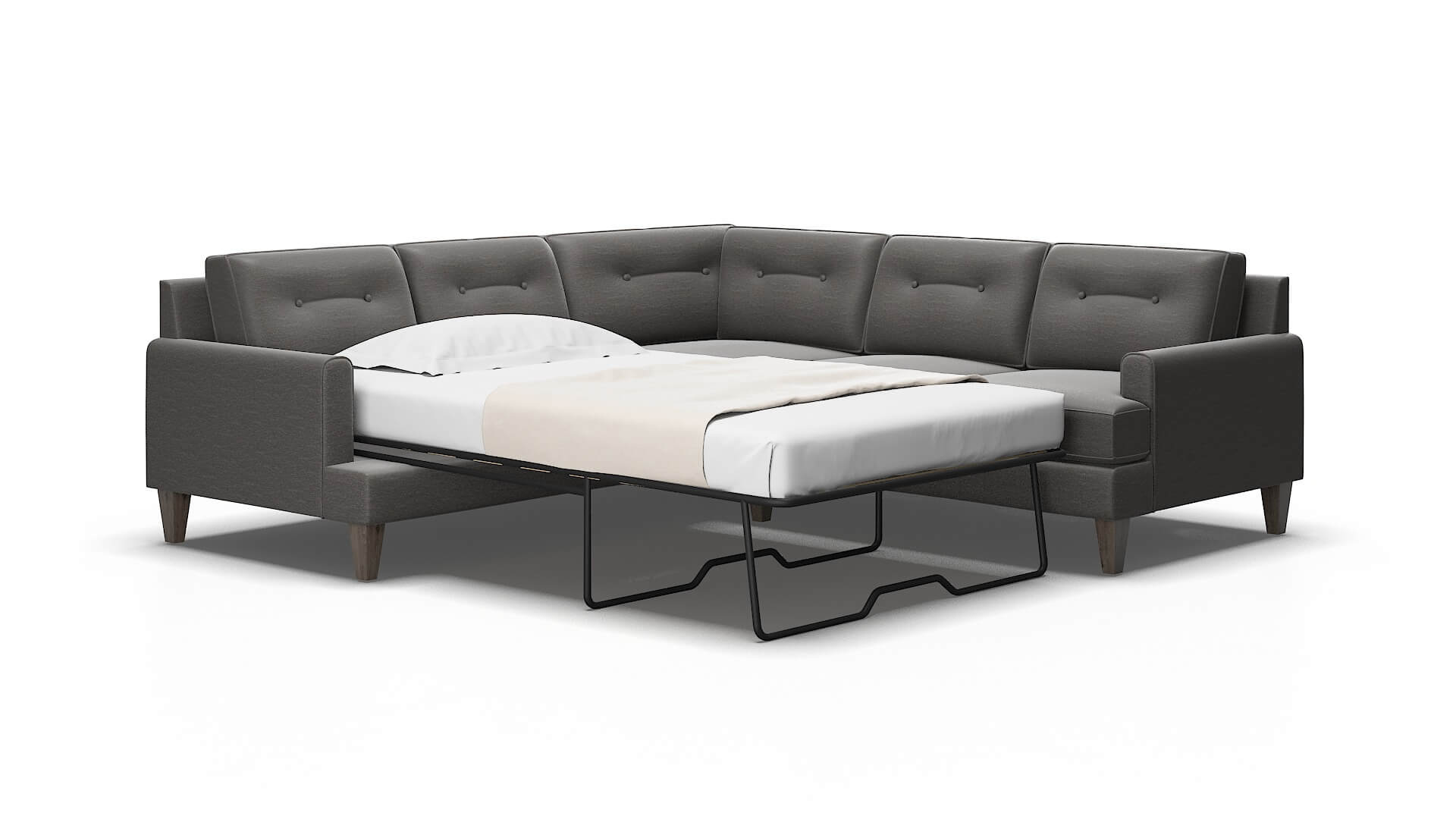 Naples Oscar grey Sectional sleeper Espresso Legs  2