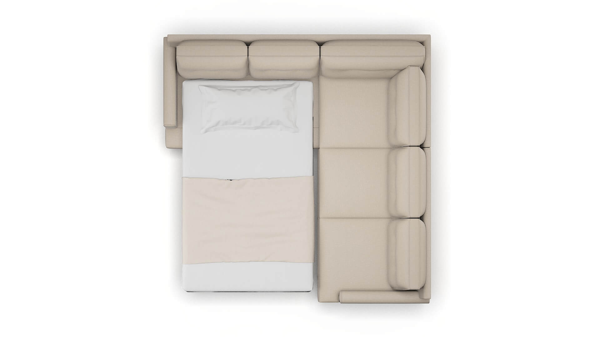 Naples Oscar Linen Sectional Sleeper Espresso legs 3