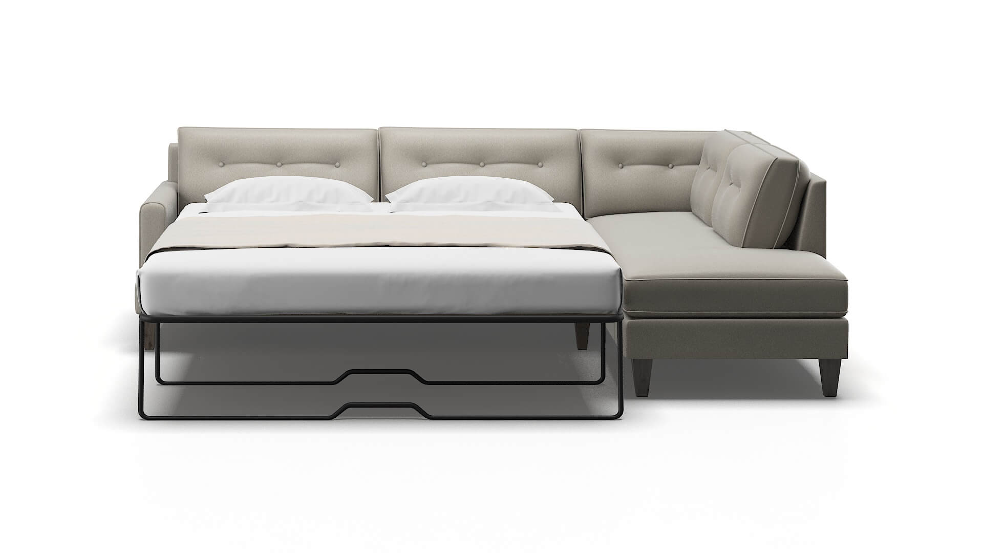 Naples Oscar Silver Panel Sleeper Espresso legs 1