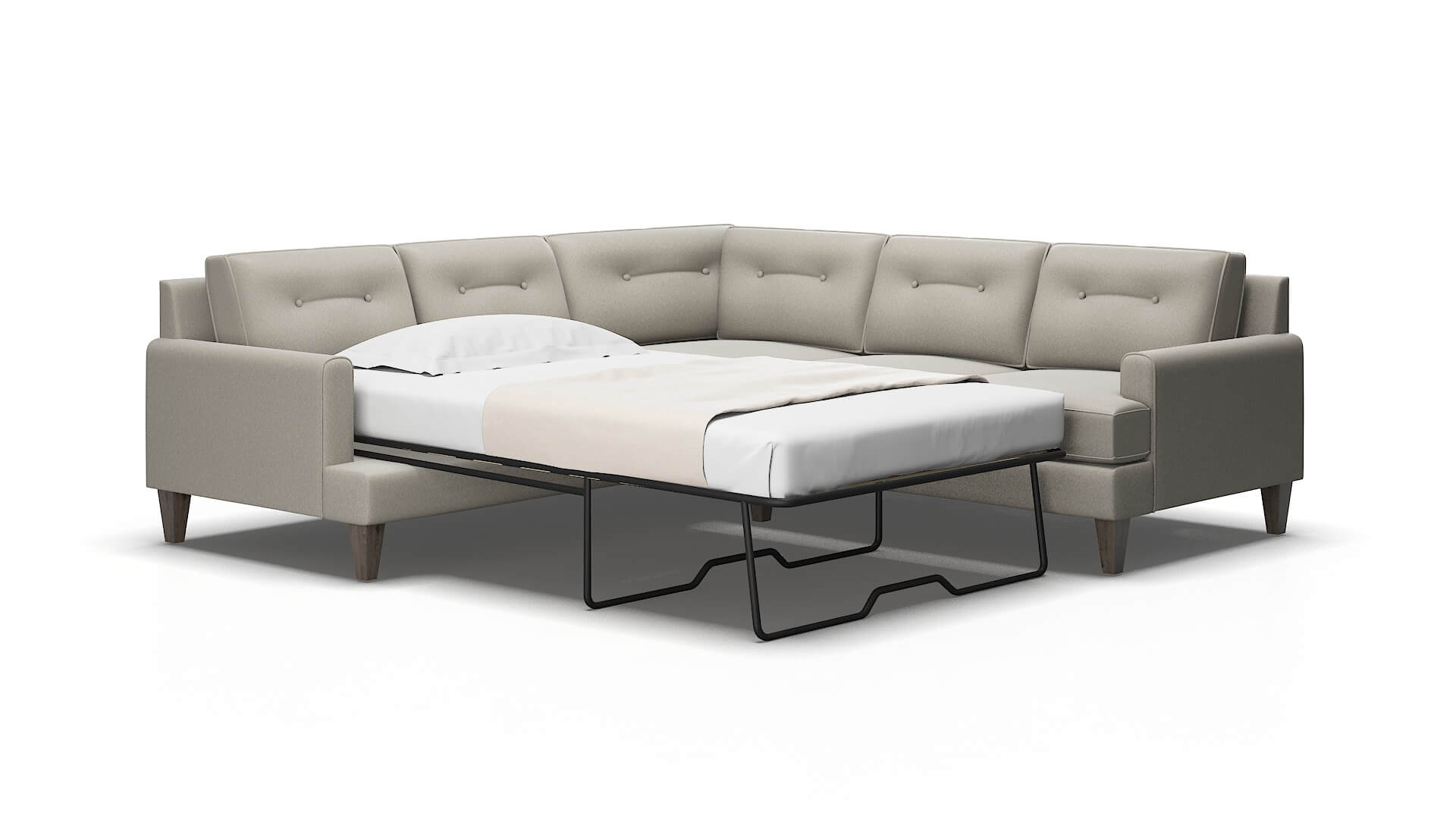 Naples Oscar Silver Sectional Sleeper Espresso legs 2