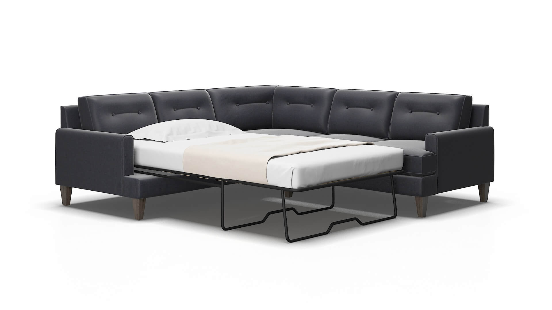 Naples Parker Midnight Sectional Sleeper Espresso legs 2