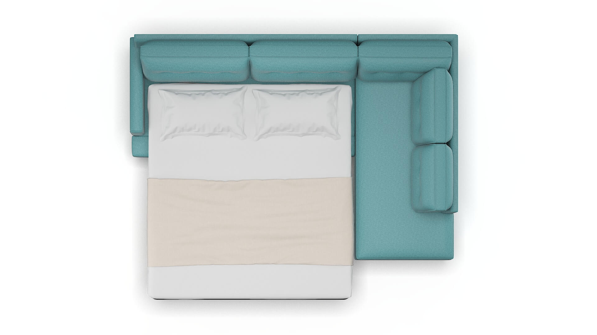 Naples Parker Turquoise Panel Sleeper Espresso legs 3