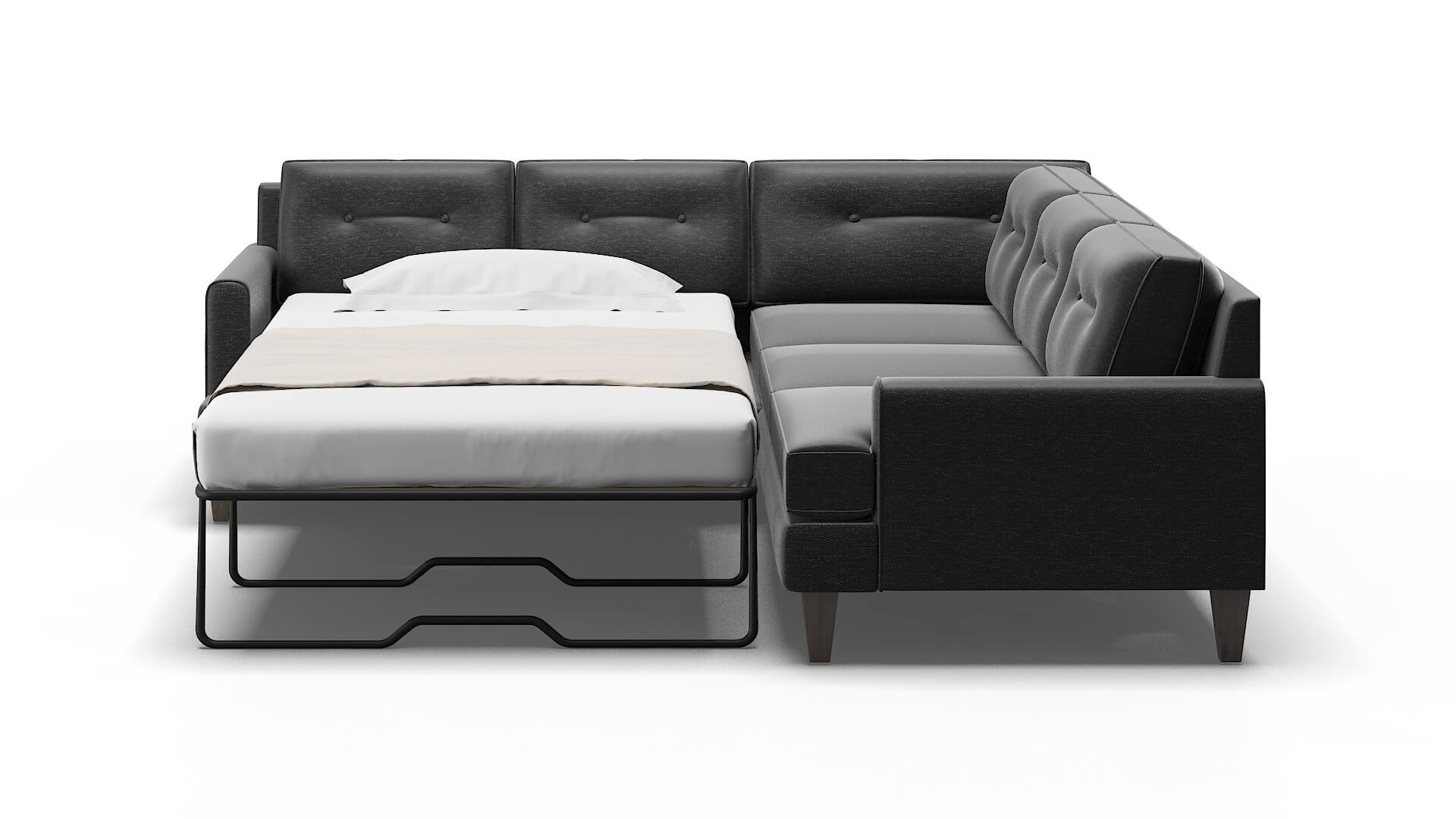Naples Phoenix Charcoal Sectional Sleeper Espresso legs 1