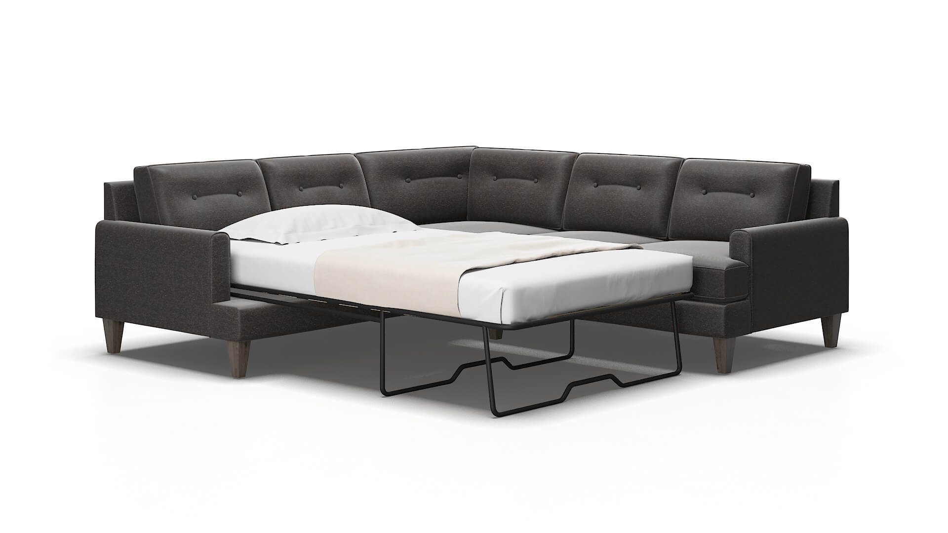 Naples Phoenix Chocolate Sectional Sleeper Espresso legs 2