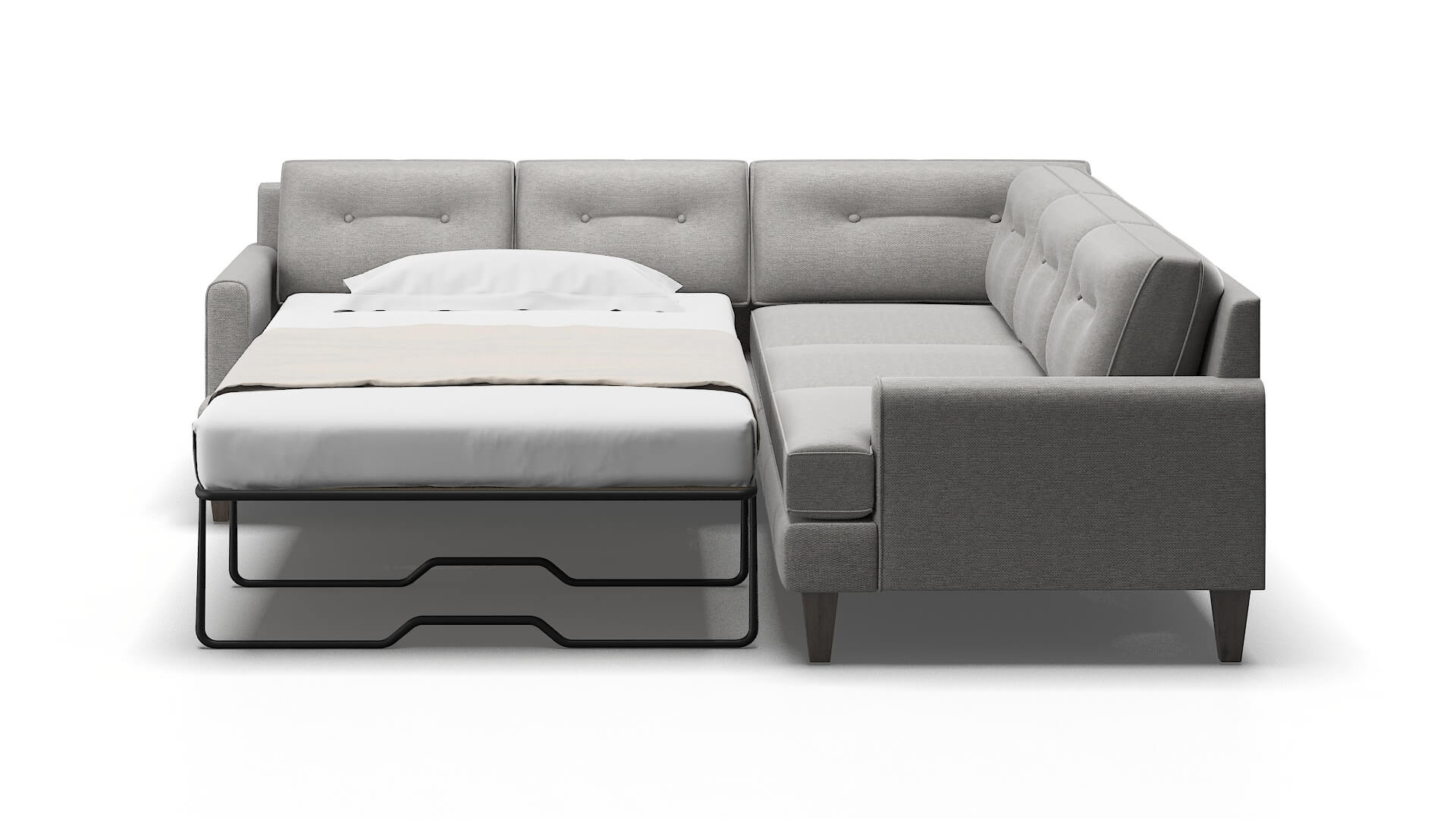 Naples Phoenix Smoke Sectional Sleeper Espresso legs 1