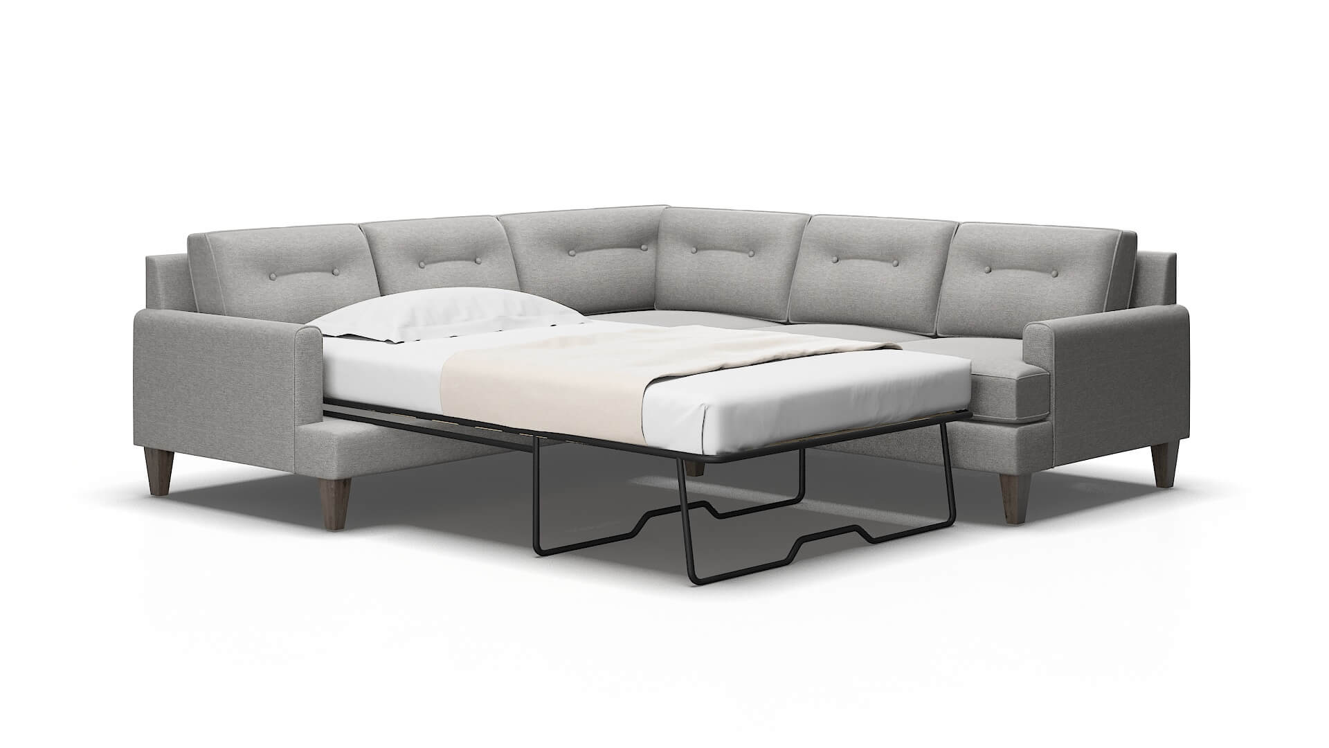 Naples Phoenix smoke Sectional sleeper Espresso Legs  2