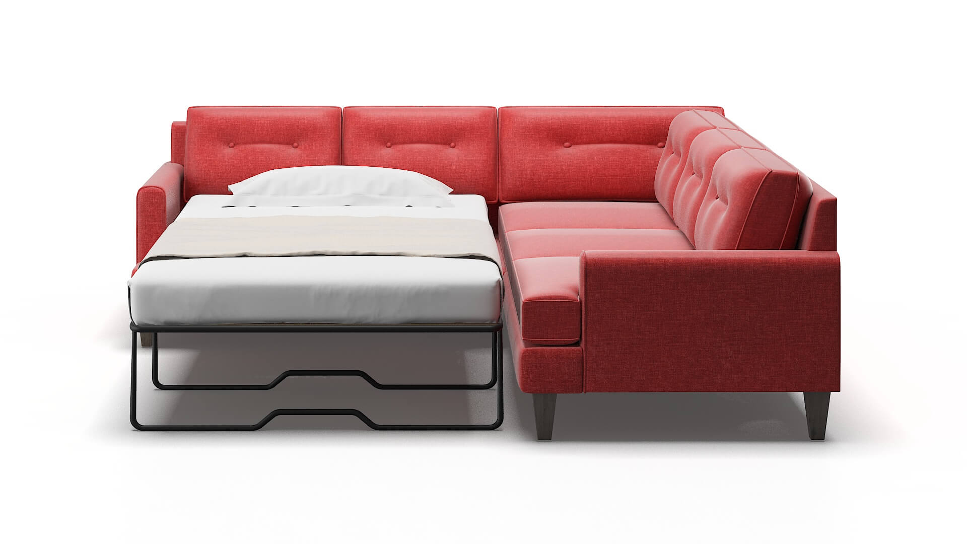 Naples Portland Berry Sectional Sleeper Espresso legs 1