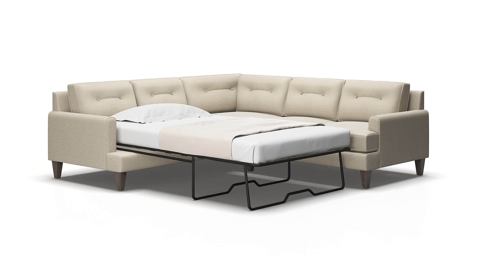 Naples Prime dusk Sectional sleeper Espresso Legs  2