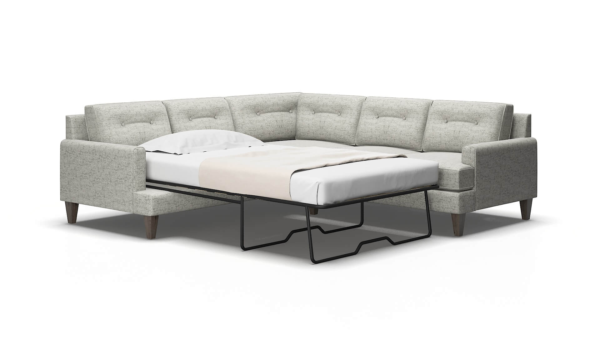 Naples Prime gravel Sectional sleeper Espresso Legs  2