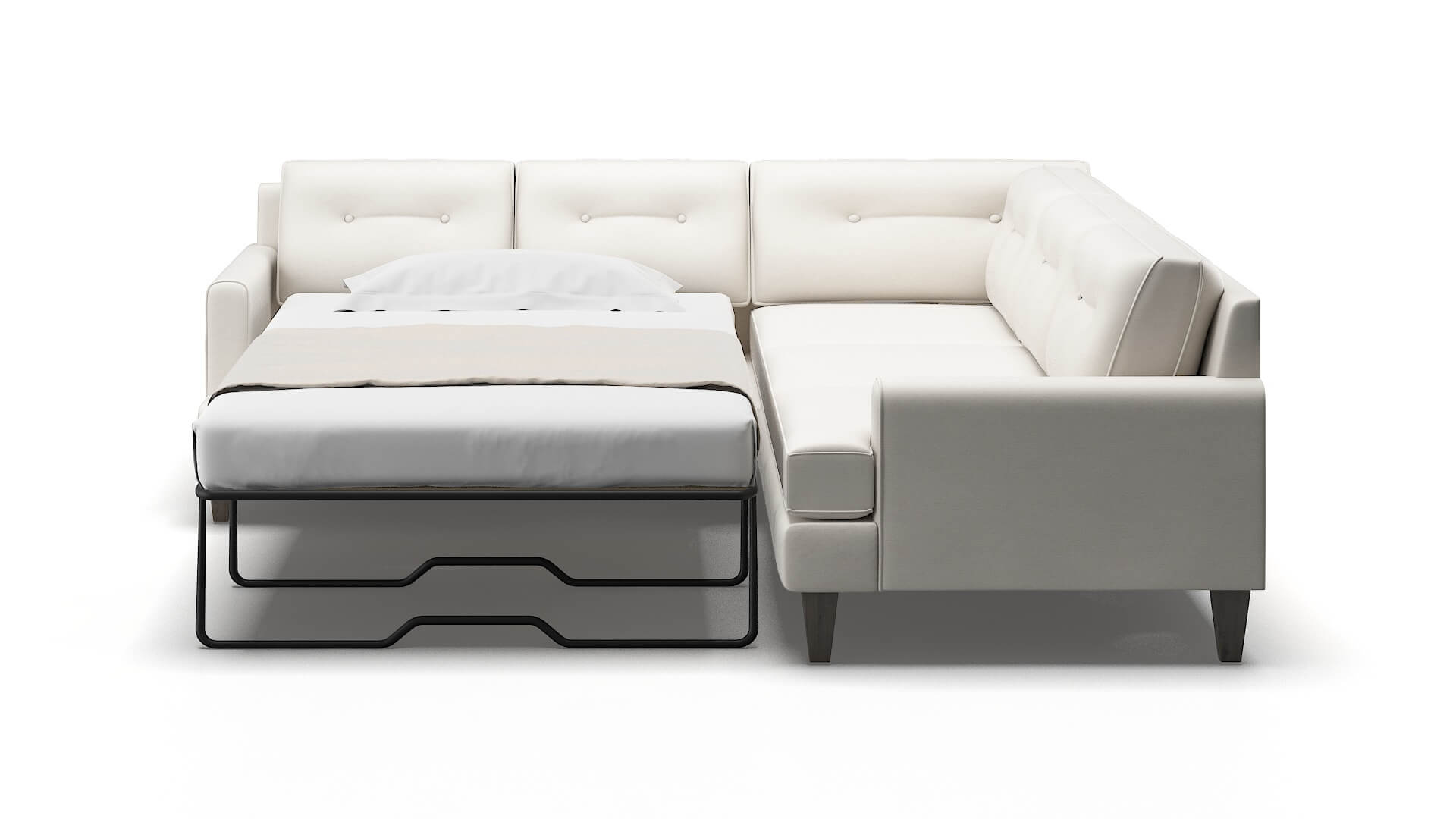 Naples Redondo Pearl Sectional Sleeper Espresso legs 1