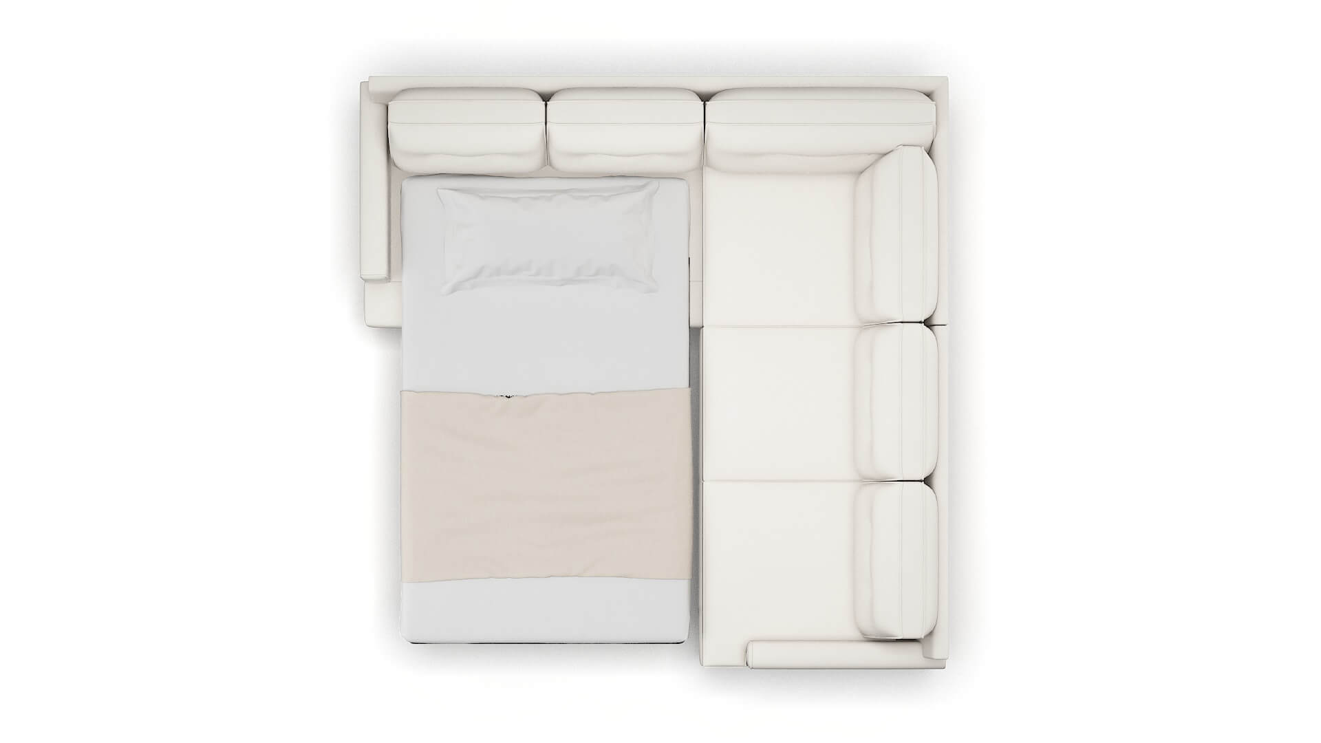 Naples Redondo Pearl Sectional Sleeper Espresso legs 3