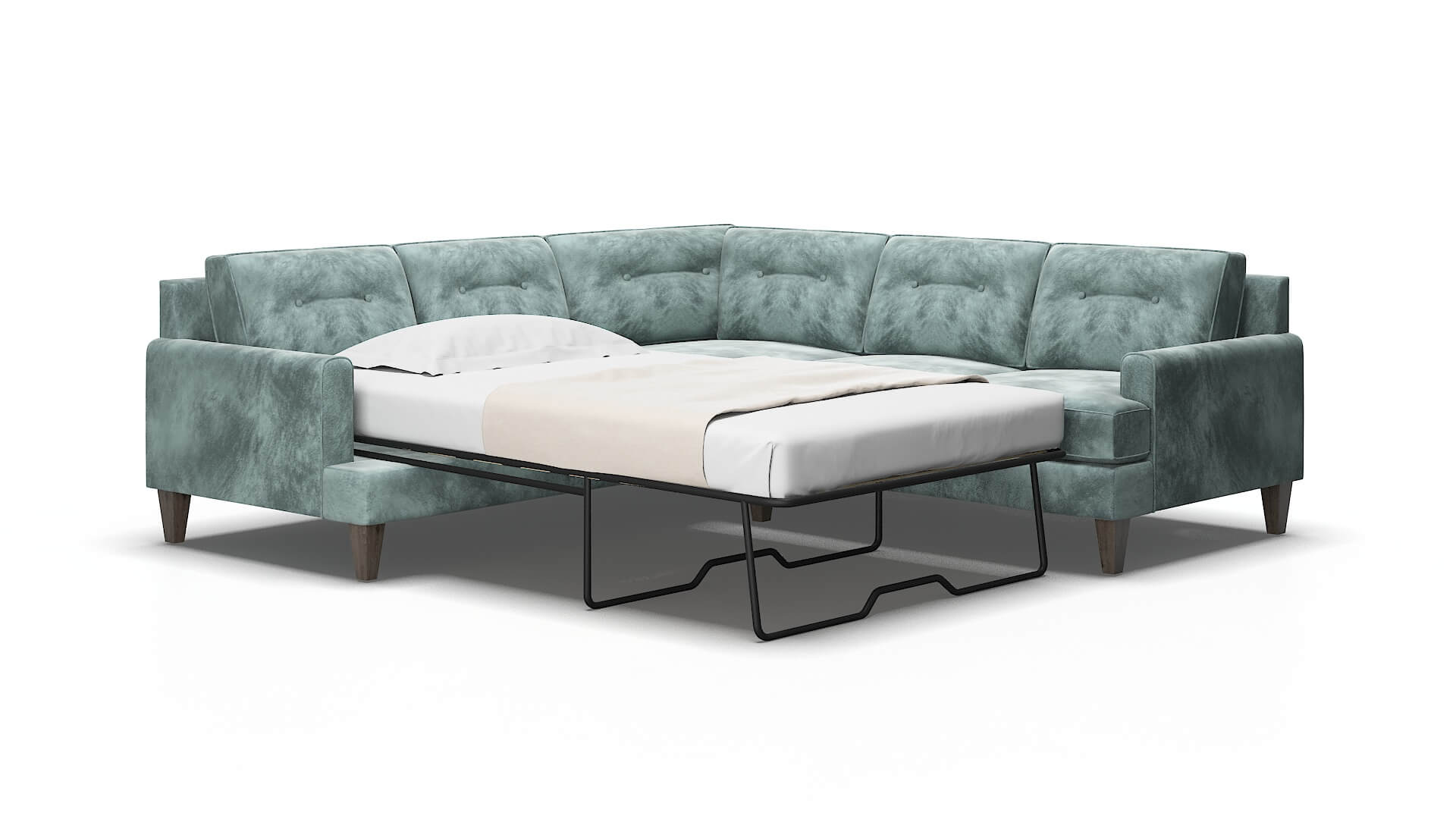 Naples Royale cloud Sectional sleeper Espresso Legs  2