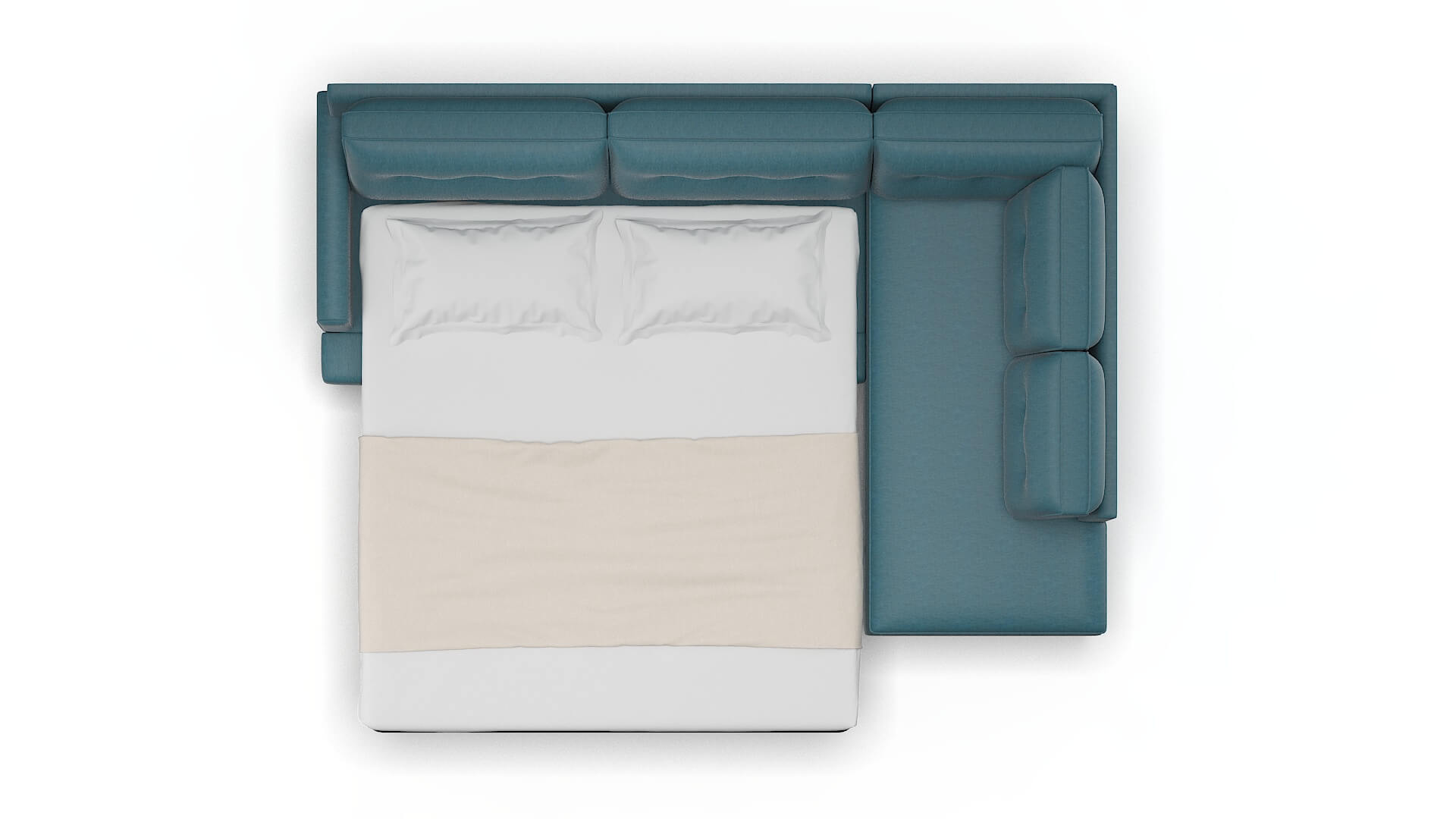 Naples Royale Electric_blue Panel Sleeper Espresso legs 3