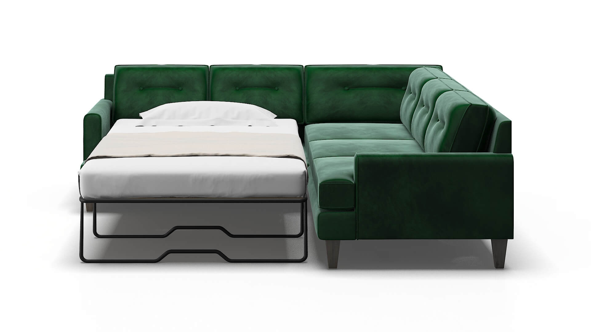 Naples Royale Evergreen Sectional Sleeper Espresso legs 1