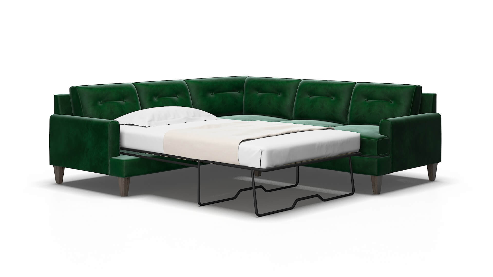 Naples Royale evergreen Sectional sleeper Espresso Legs  2