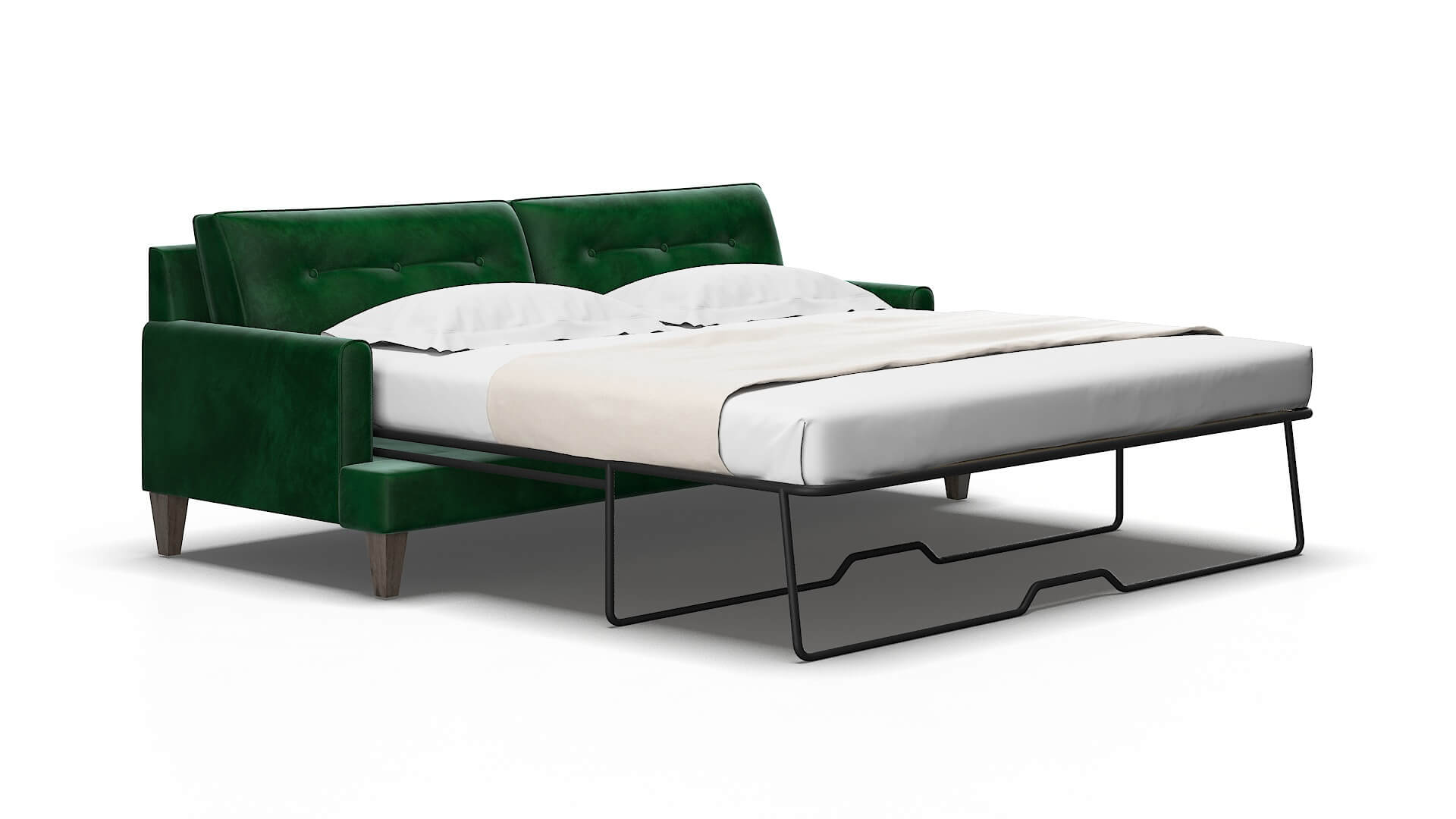 Naples Royale evergreen Sofa sleeper Espresso Legs  2